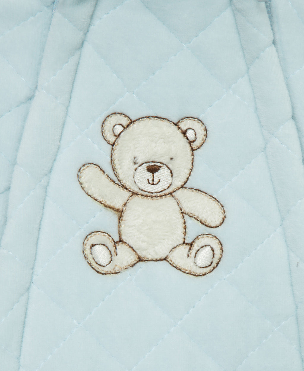 Blue Bear Quilted Velour Pram - Little Me