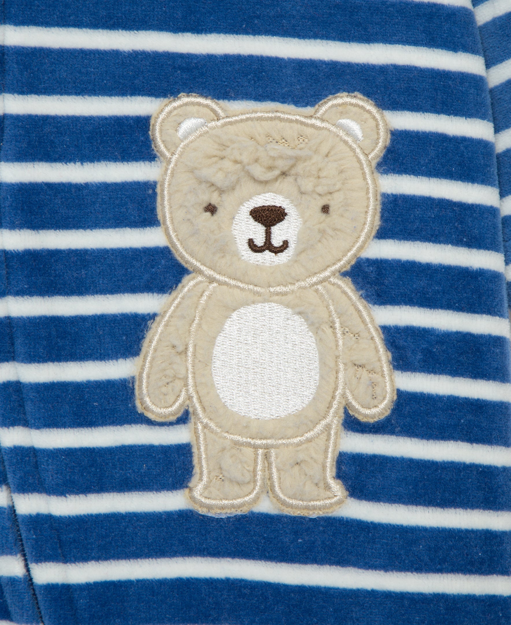 Fuzzy Bear Velour 2-Way-Zip Footie - Little Me