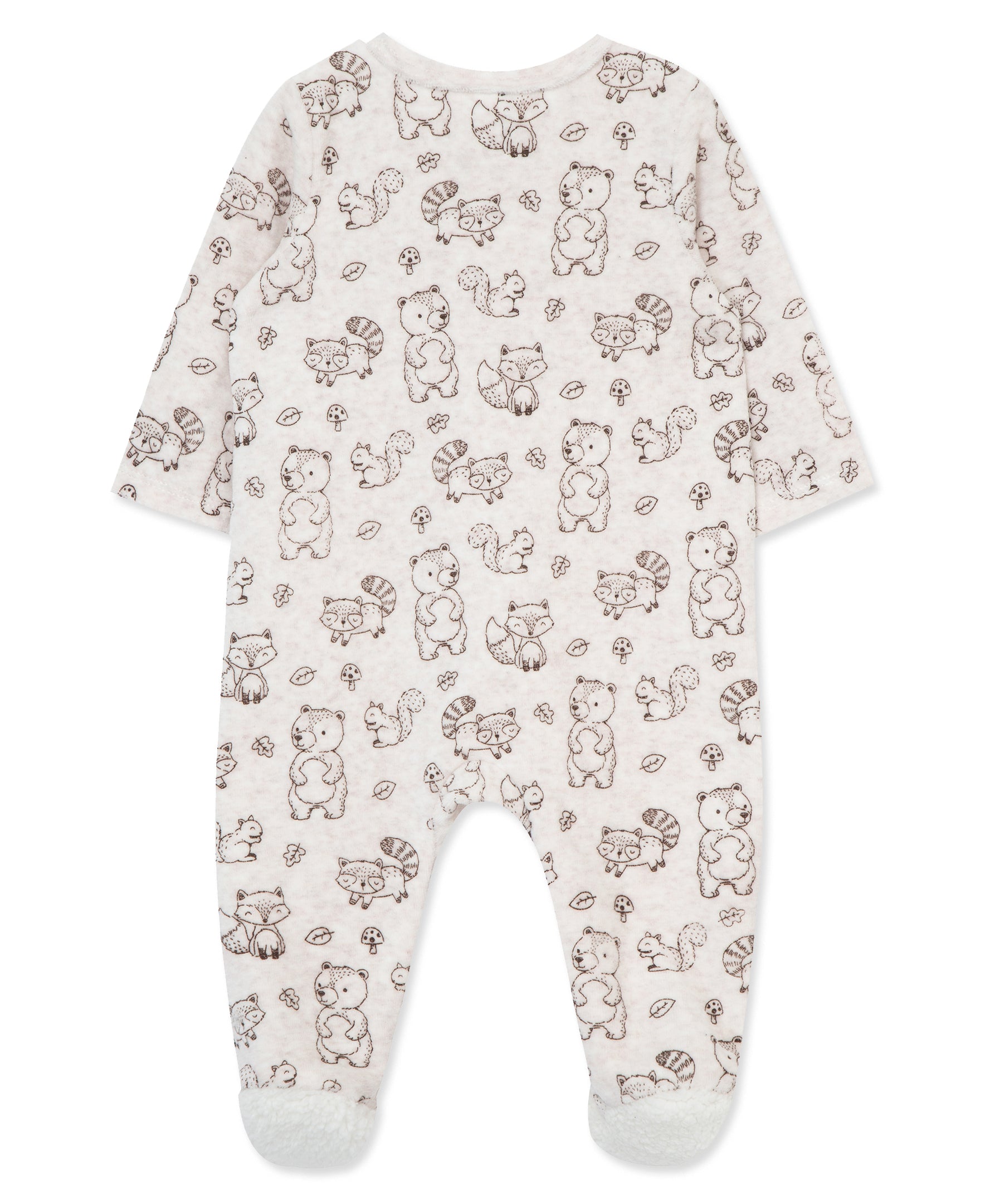 Woodland Velour 2-Way-Zip Footie - Little Me