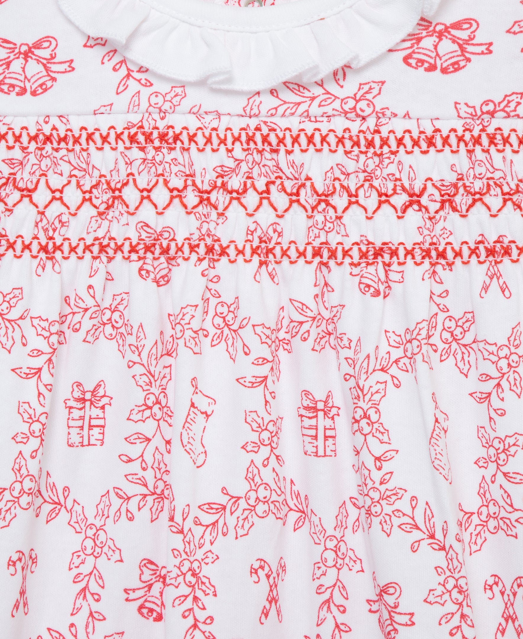 Festive Toile Footie & Headband - Little Me