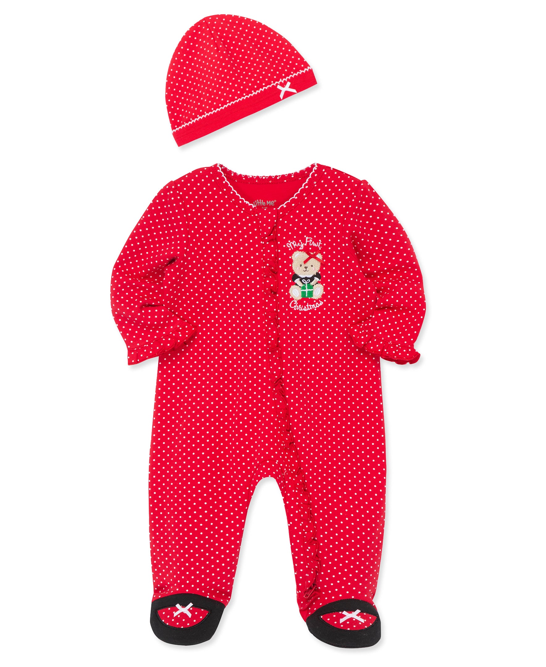 Cute Bear 2-Way-Zip Footie & Hat - Little Me