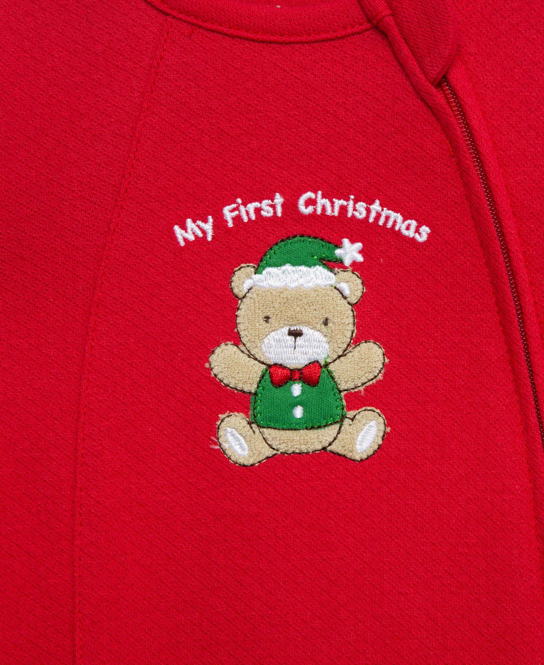 Christmas Bear 2-Way-Zip Footie - Little Me