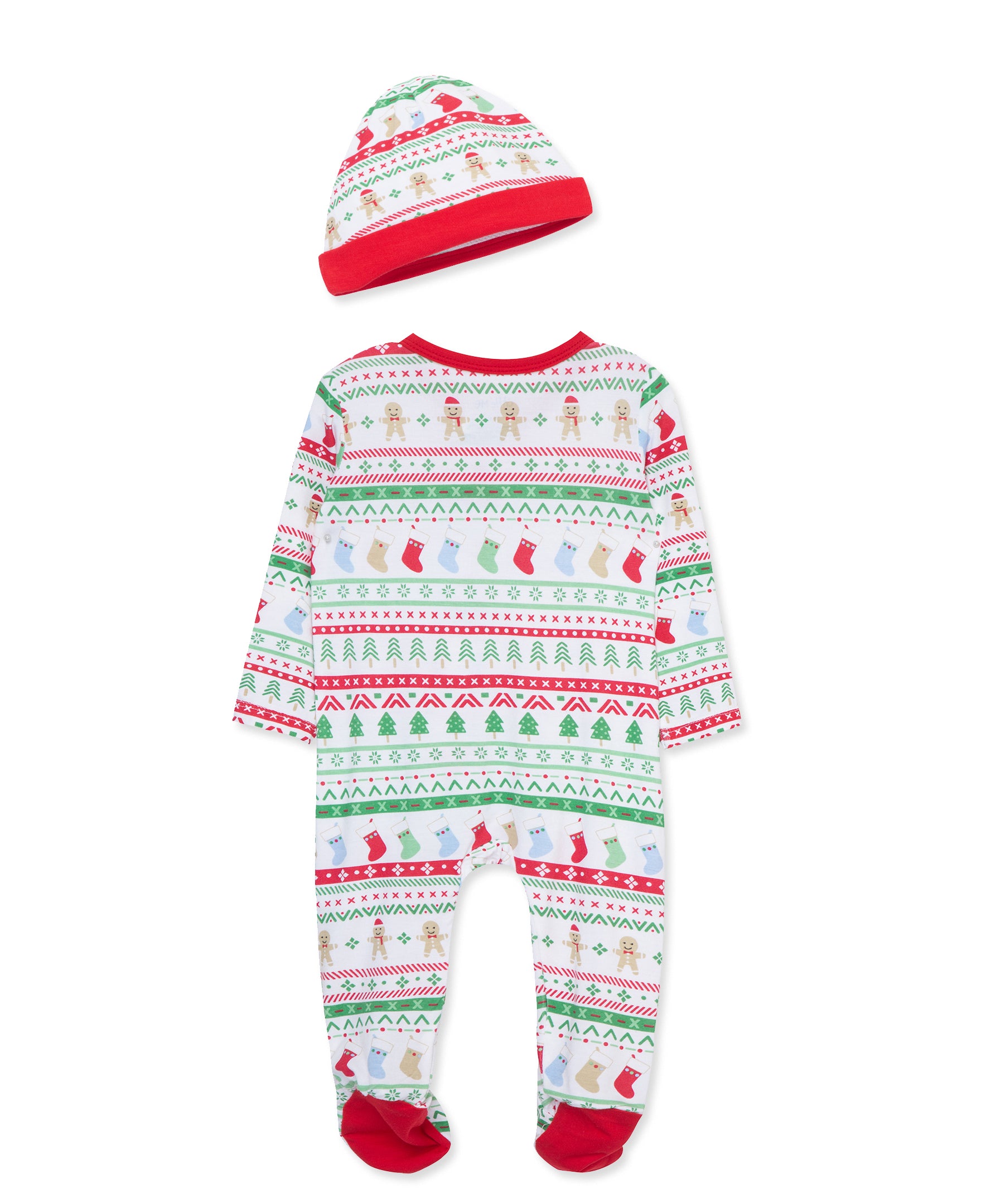 Fair Isle 2-Way-Zip Footie & Hat (NB-9M) - Little Me