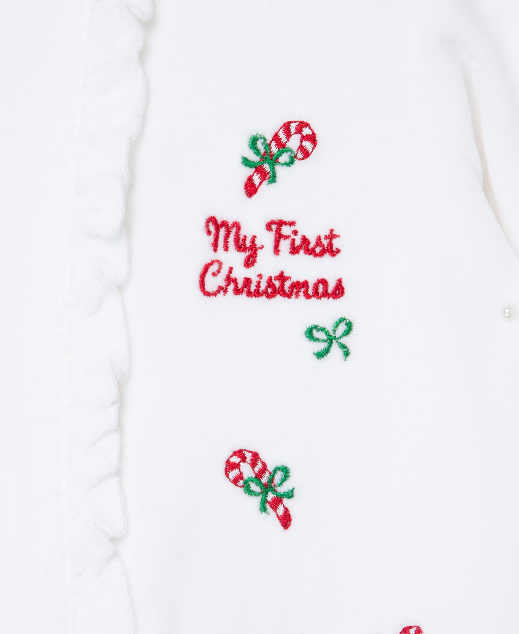 Candy Cane Velour 2-Way-Zip Footie - Little Me