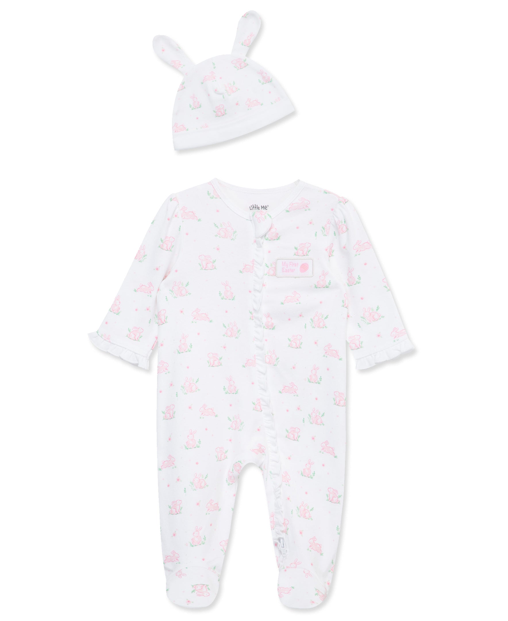 Pink Bunny Footie & Hat - Little Me