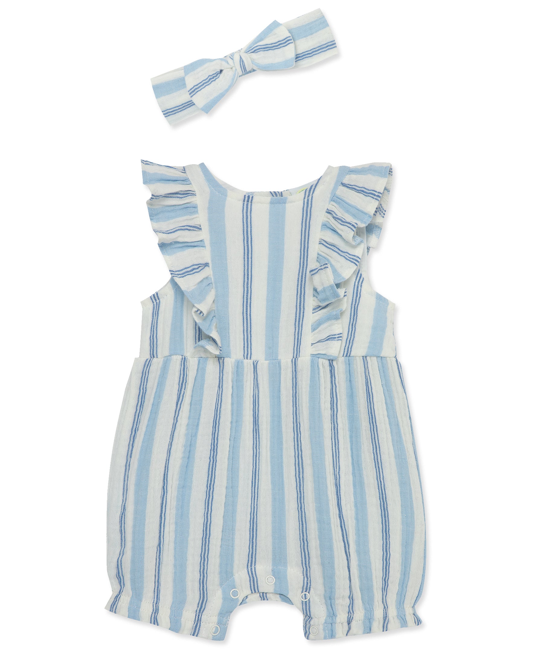 Stripes Gauze Romper & Headband Set - Little Me