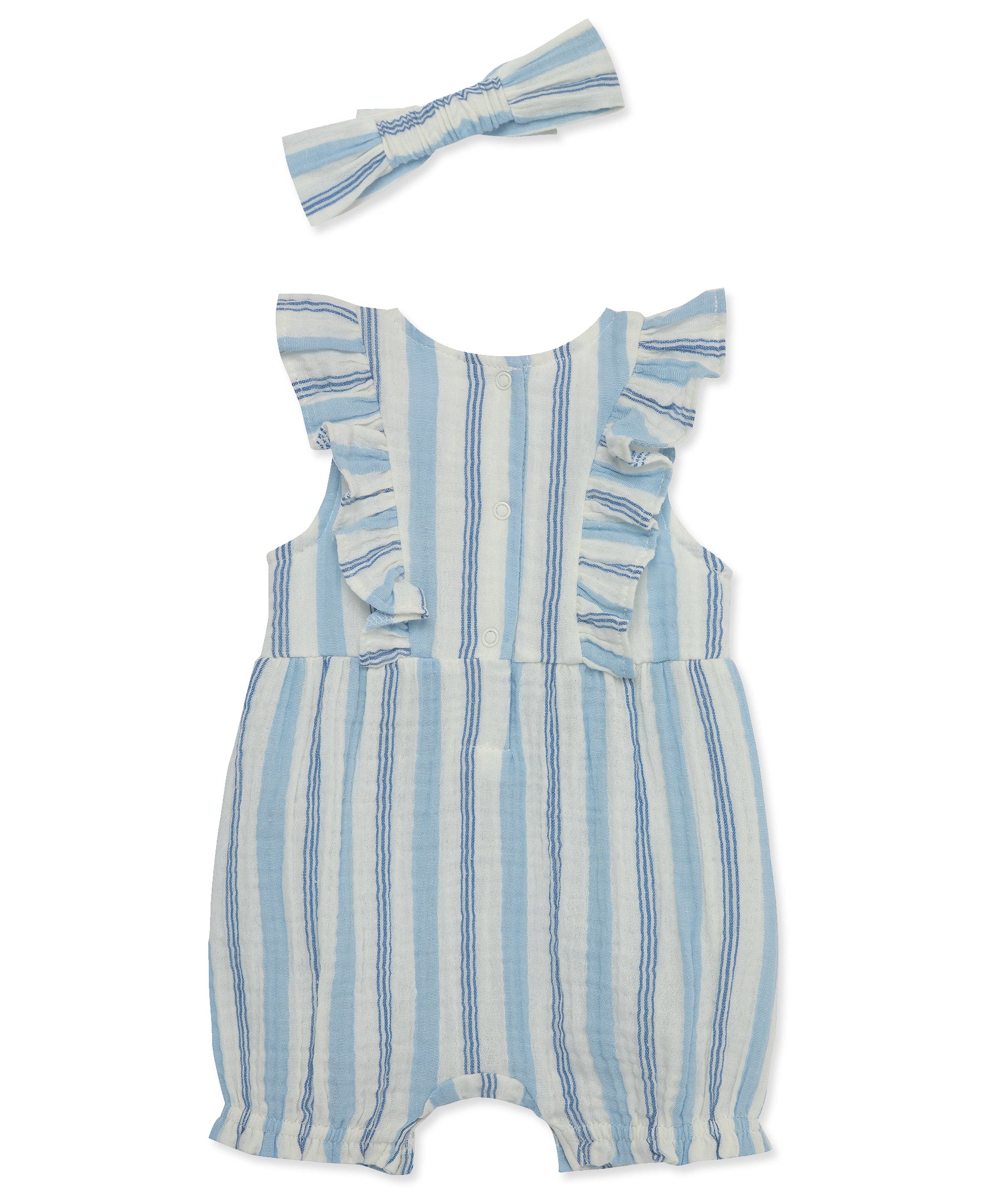 Stripes Gauze Romper & Headband Set - Little Me