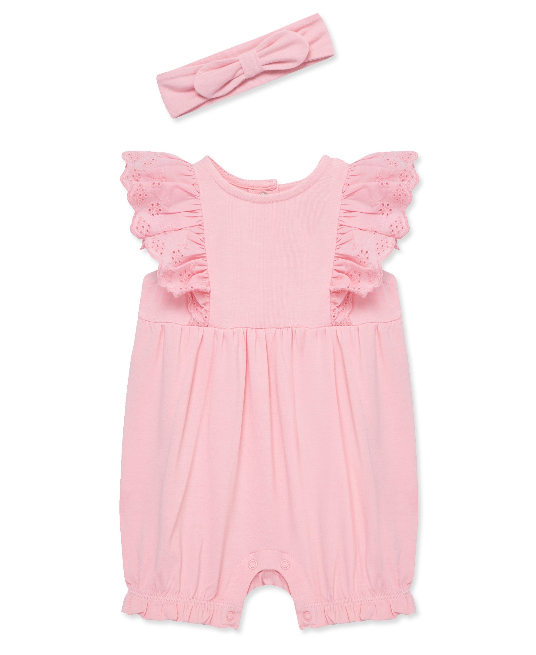 Candy Eyelet Romper & Headband Set - Little Me