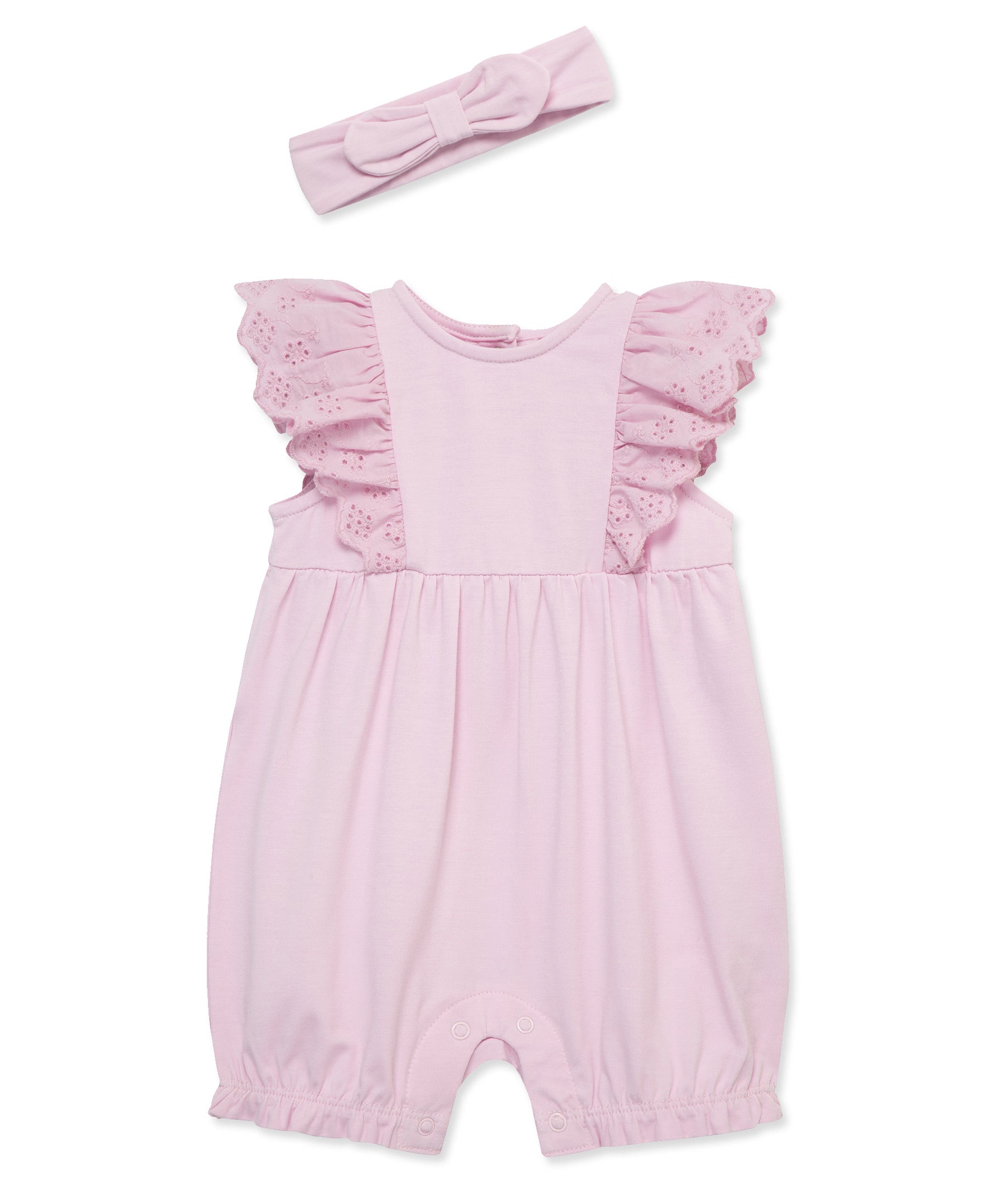 Lilac Eyelet Romper & Headband Set - Little Me