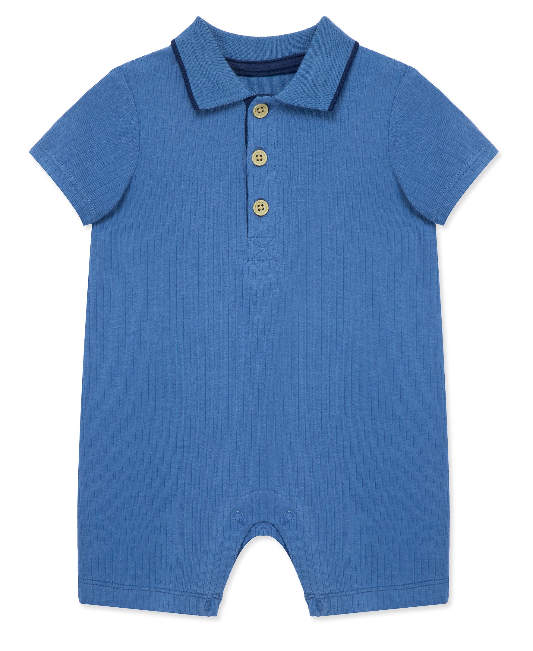 Blue Polo Romper - Little Me