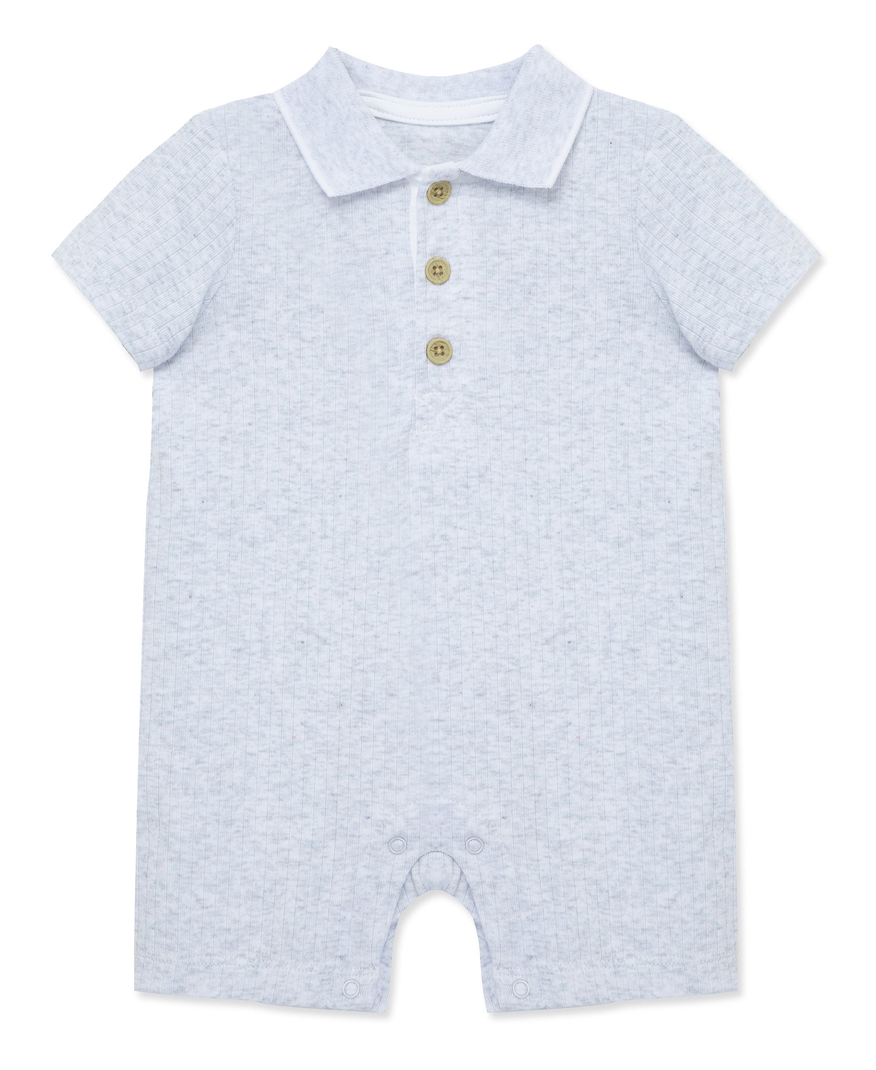 Grey Polo Romper - Little Me