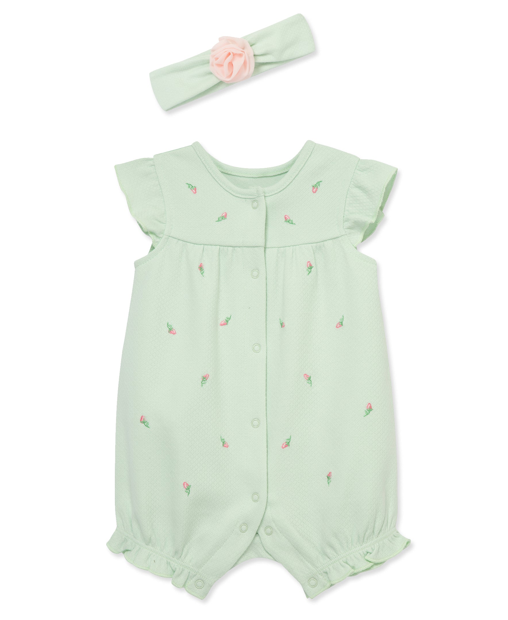 Rosebud Knit Romper & Headband - Little Me