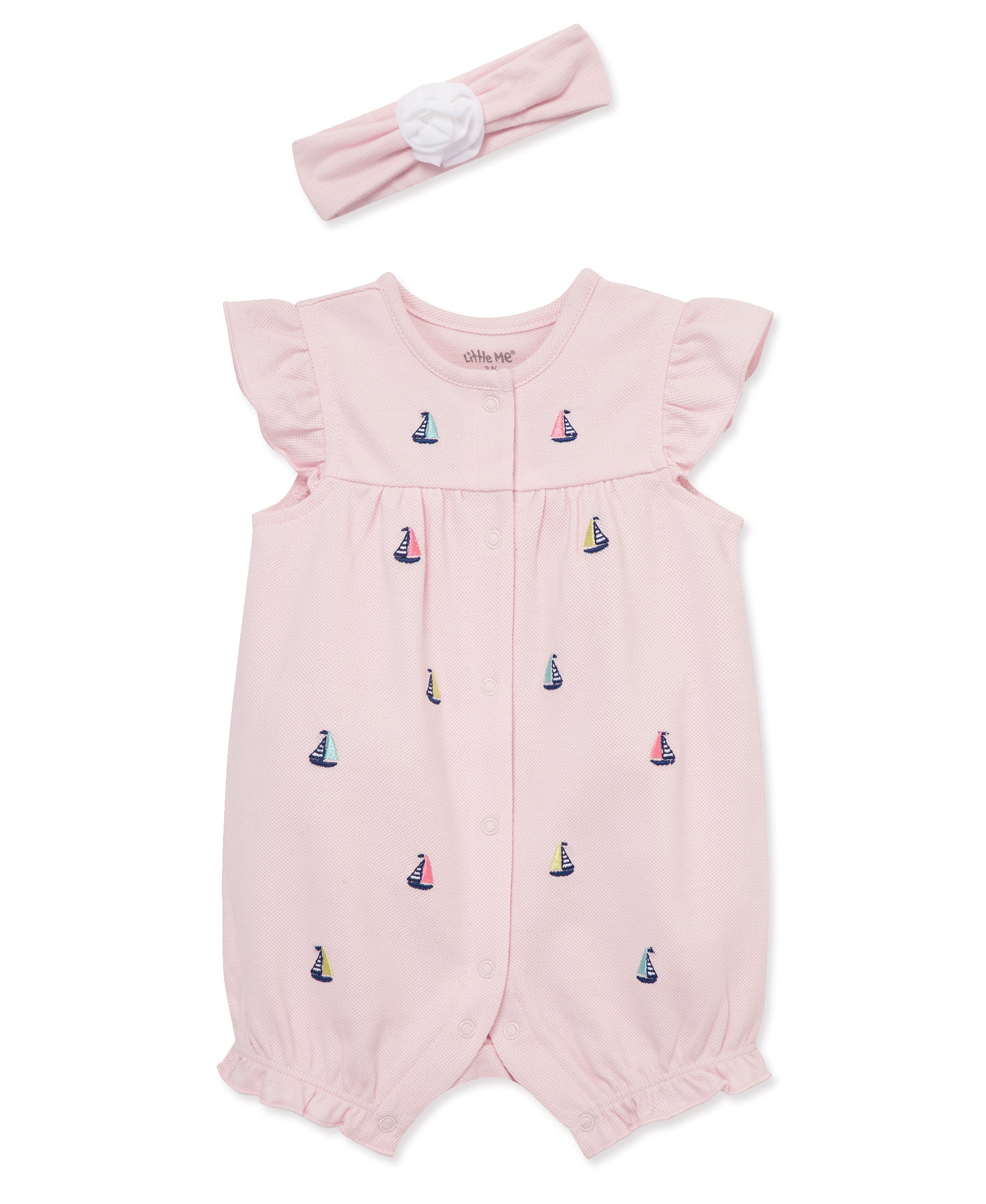 Sailboat Knit Romper & Headband - Little Me