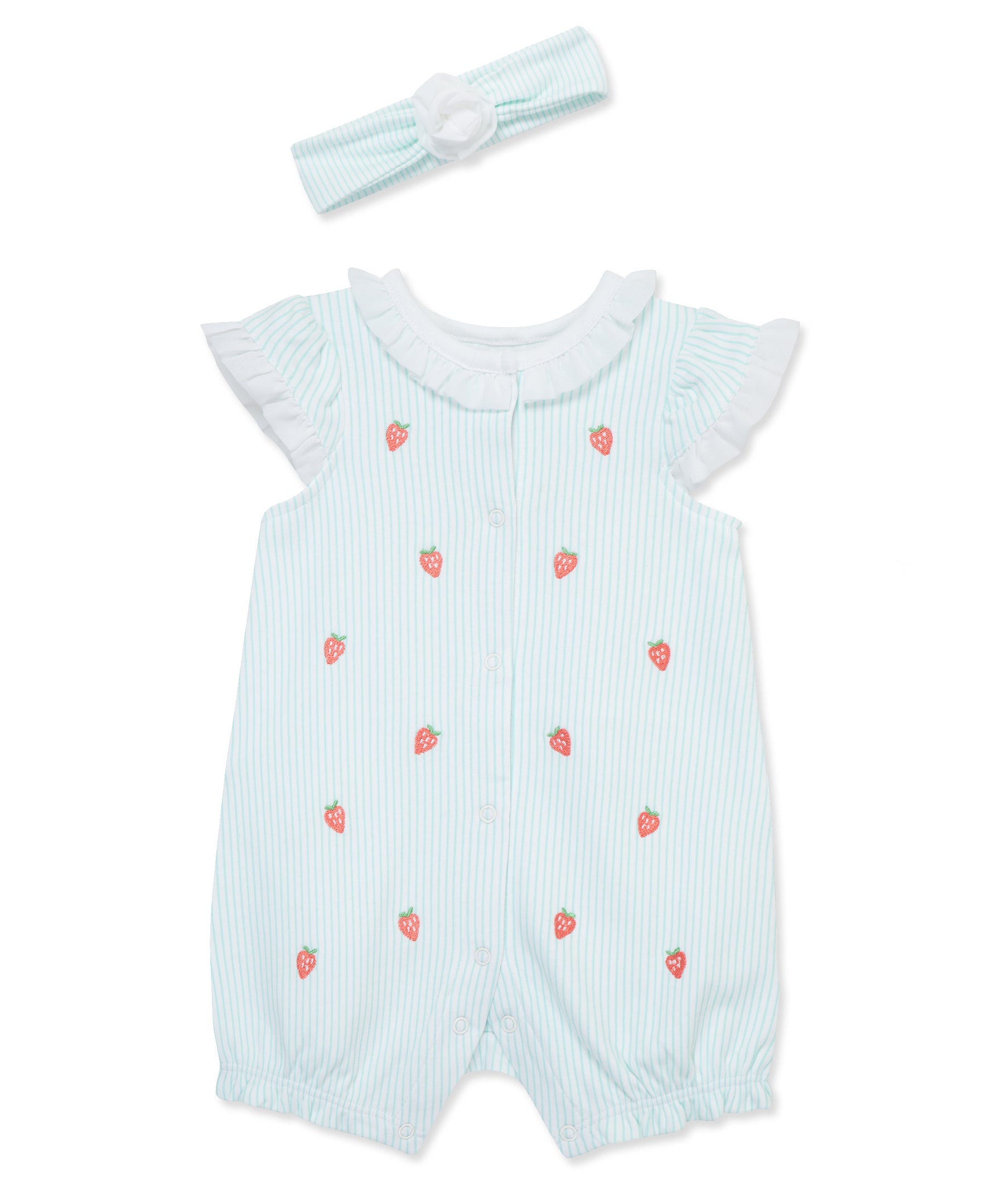 Strawberry Knit Romper & Headband - Little Me