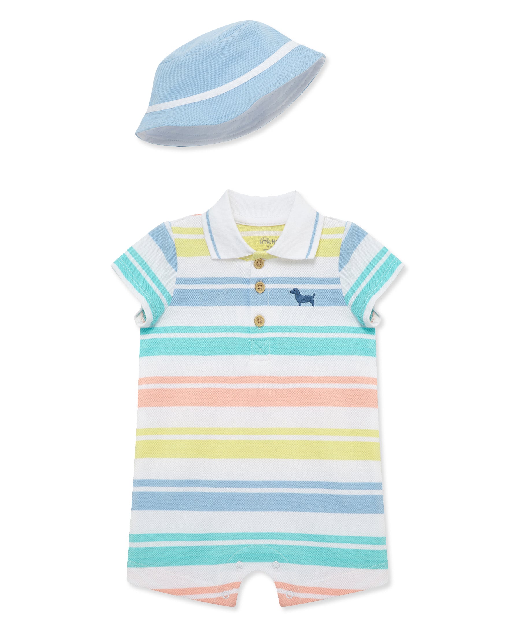 Wide Striped Romper & Hat - Little Me