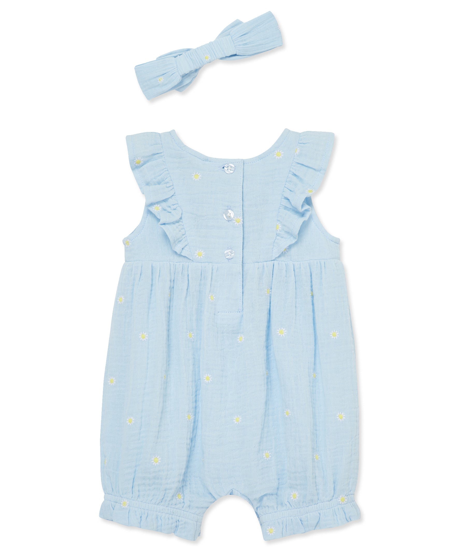 Daisy Gauze Romper & Headband Set - Little Me