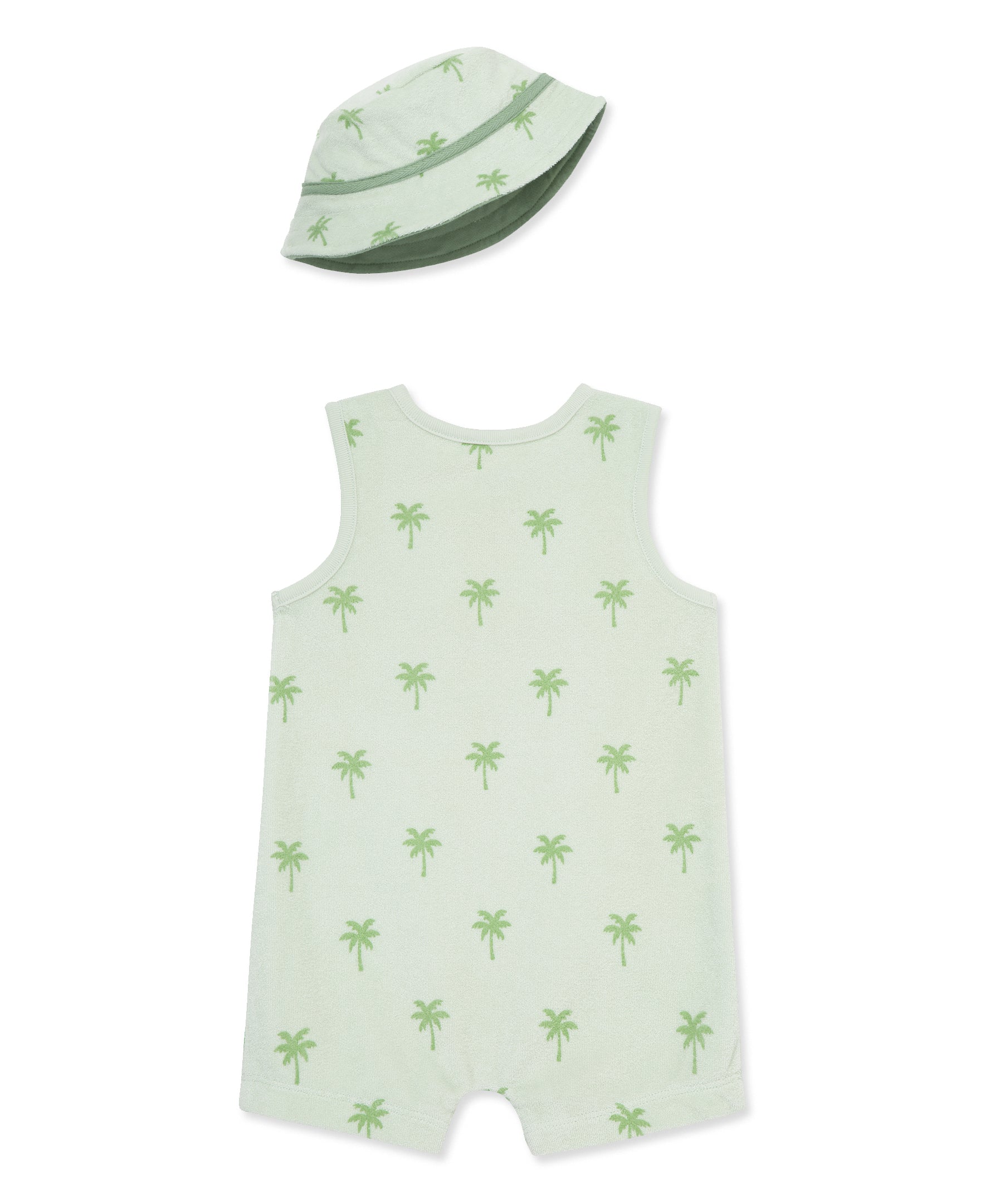 Palm Tree Terry Romper & Hat Set - Little Me