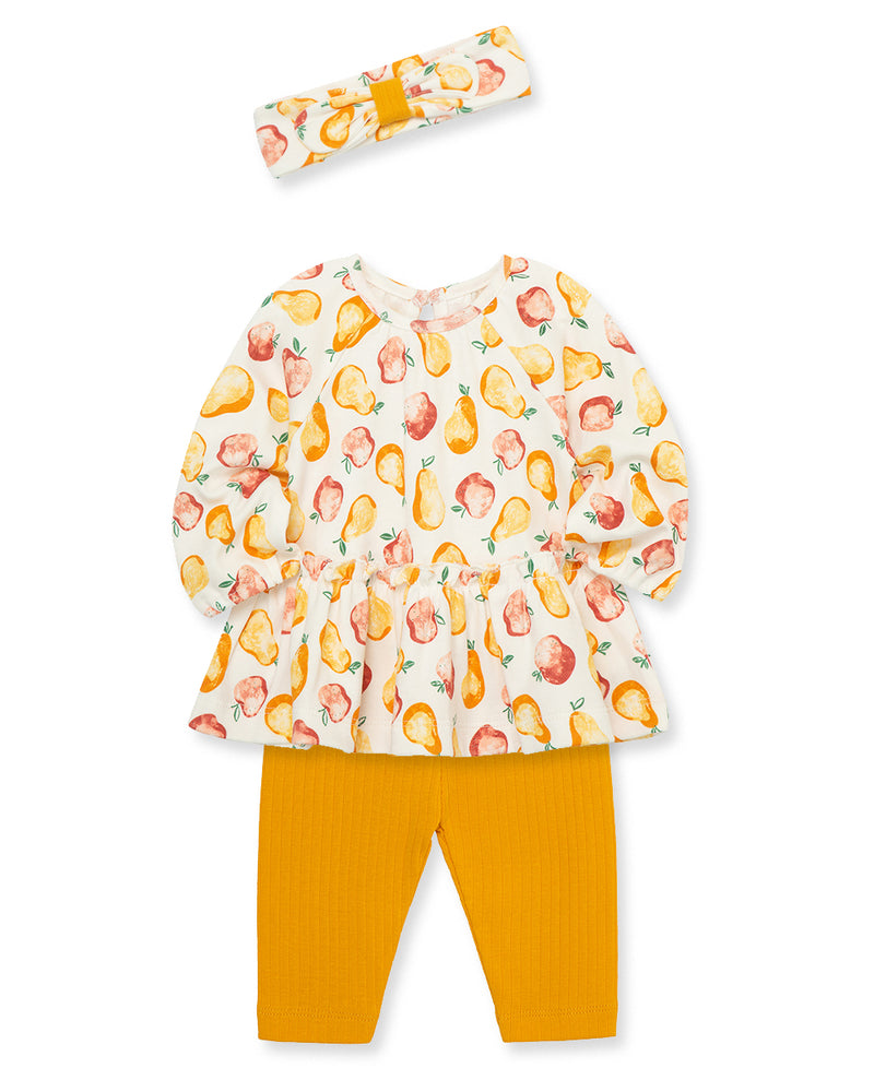 Apples Pears Rib Knit Infant Tunic Set - Little Me