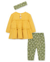 Daisy Tiered Rib Knit Tunic Set - Little Me