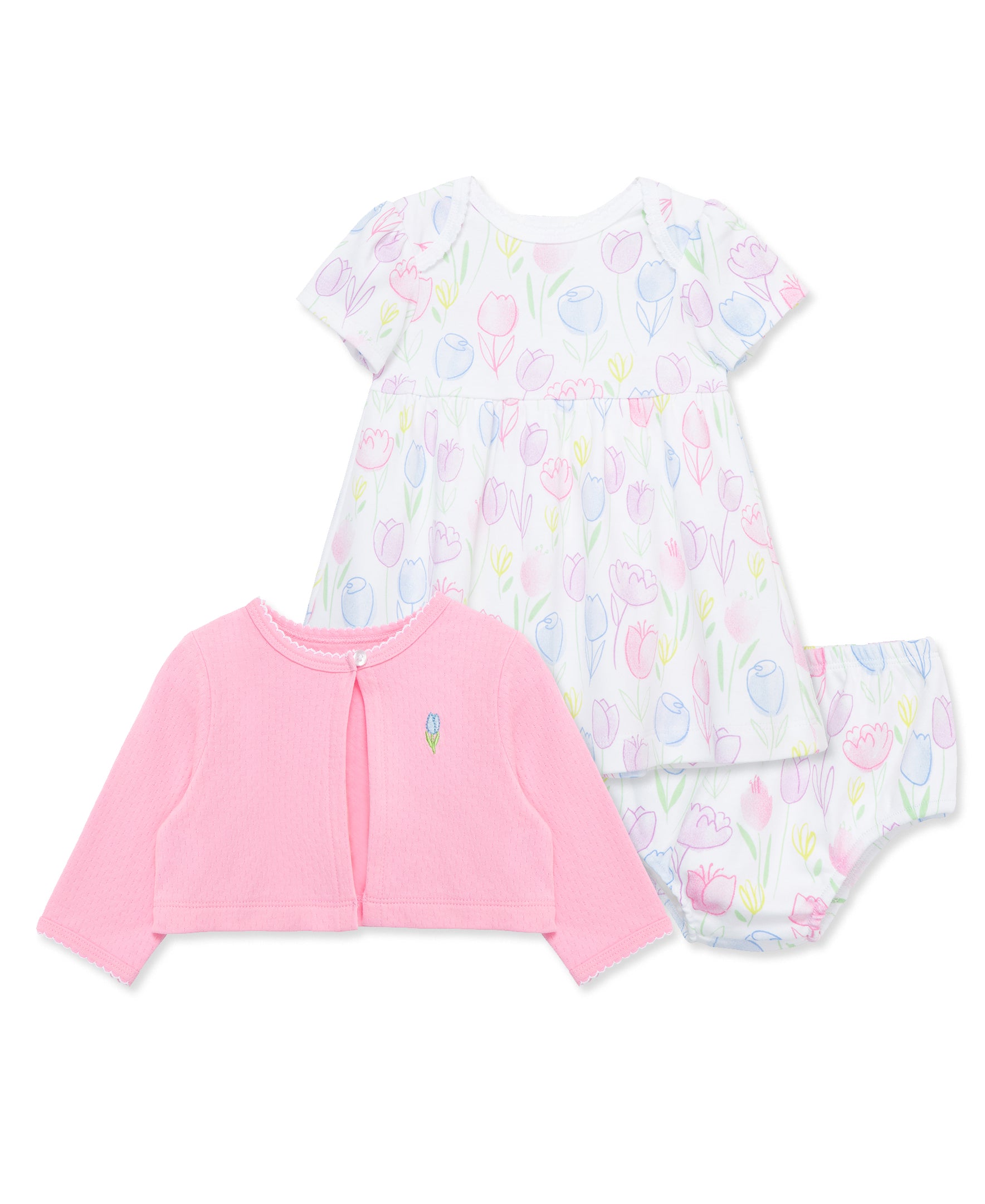 Pretty Tulips Dress & Cardigan Set - Little Me