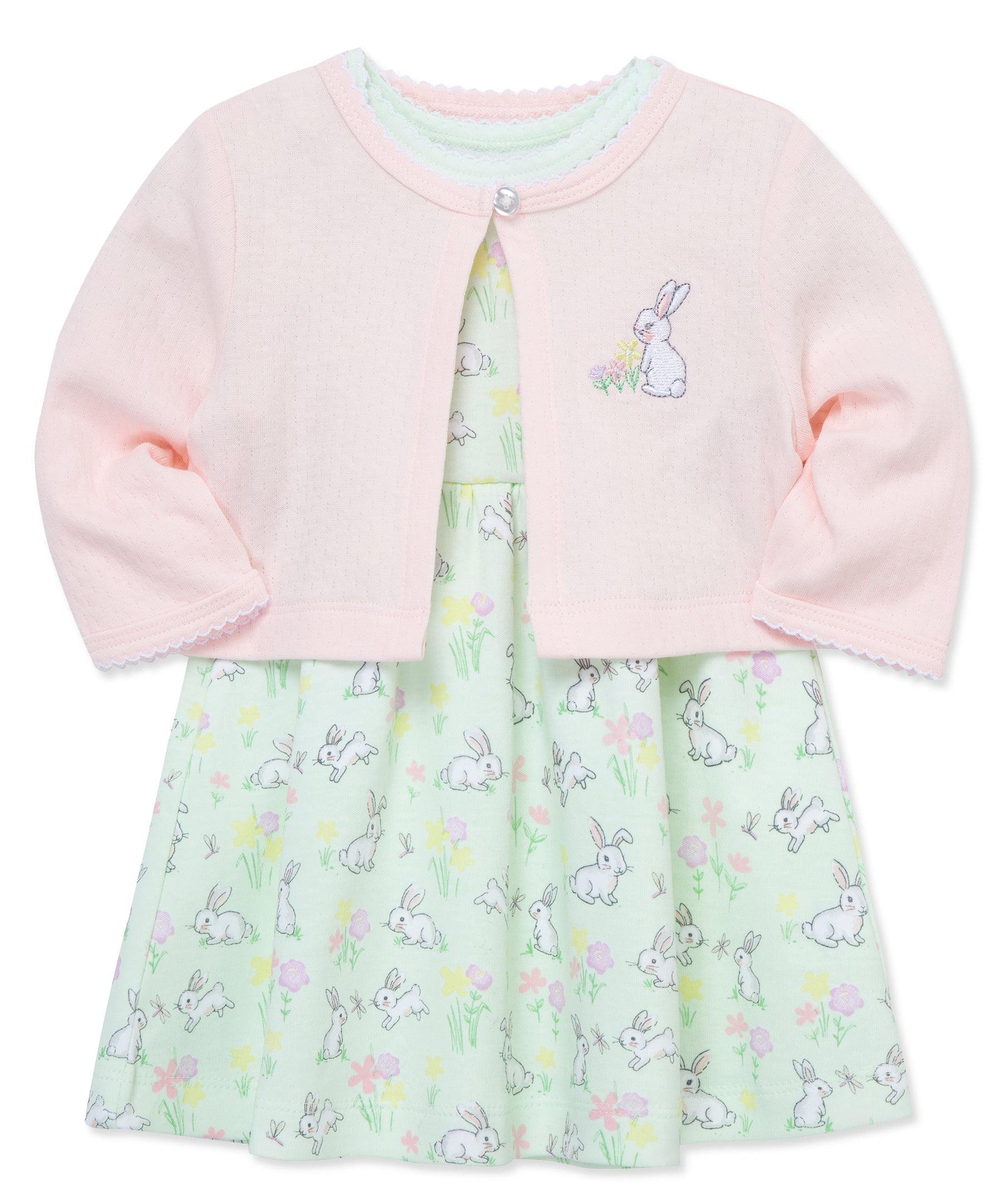 Bunny Garden Dress & Cardigan Set - Little Me