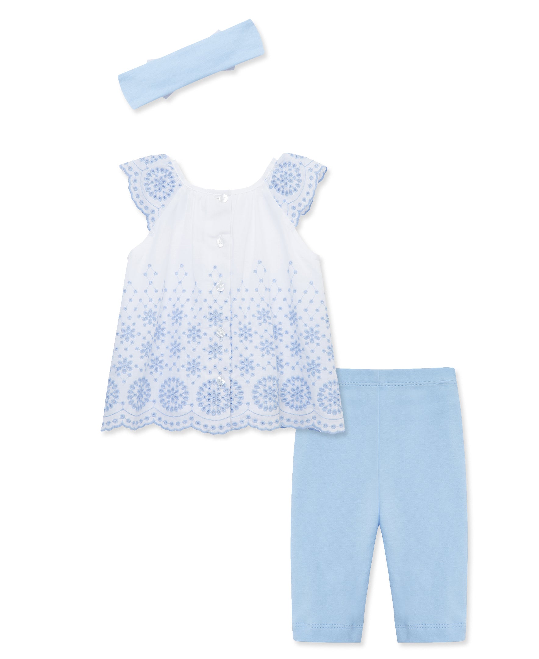 Blue Eyelet Woven Tunic Set (12M-24M) - Little Me