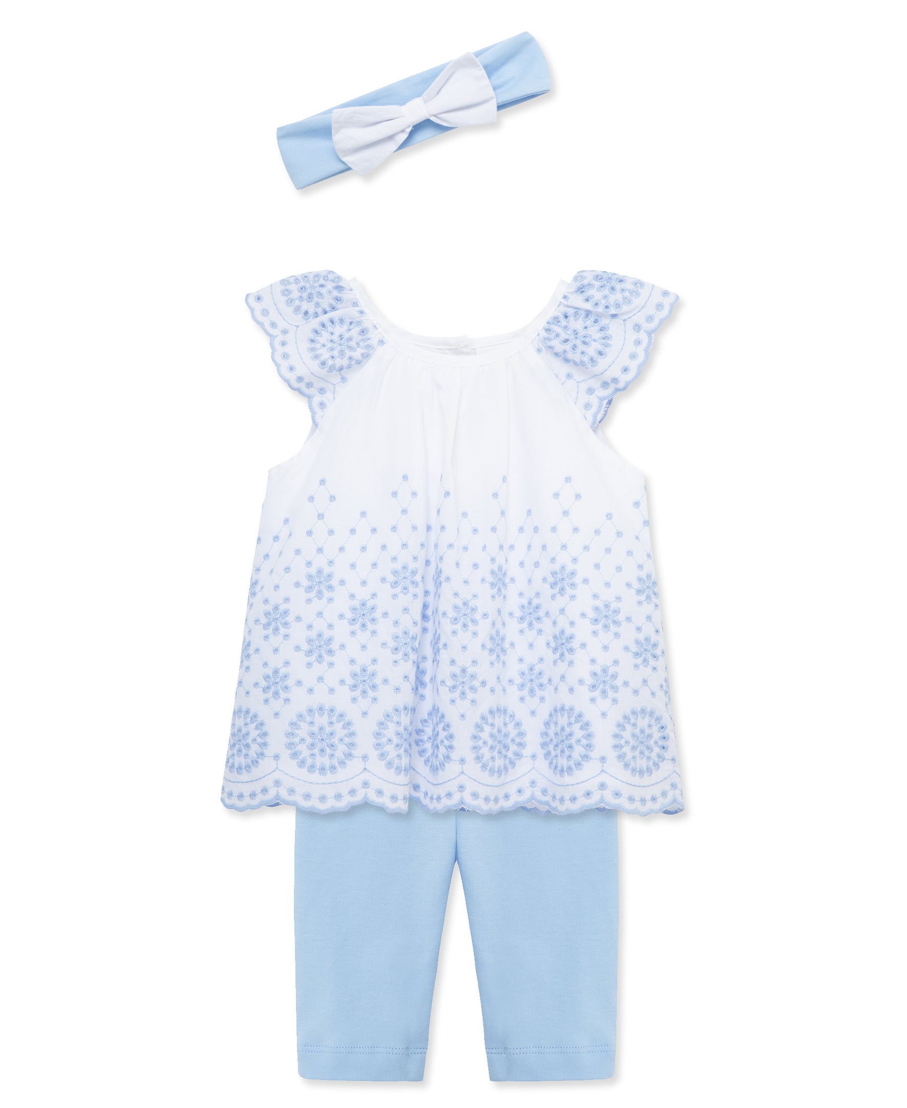 Blue Eyelet Woven Tunic Set (12M-24M) - Little Me