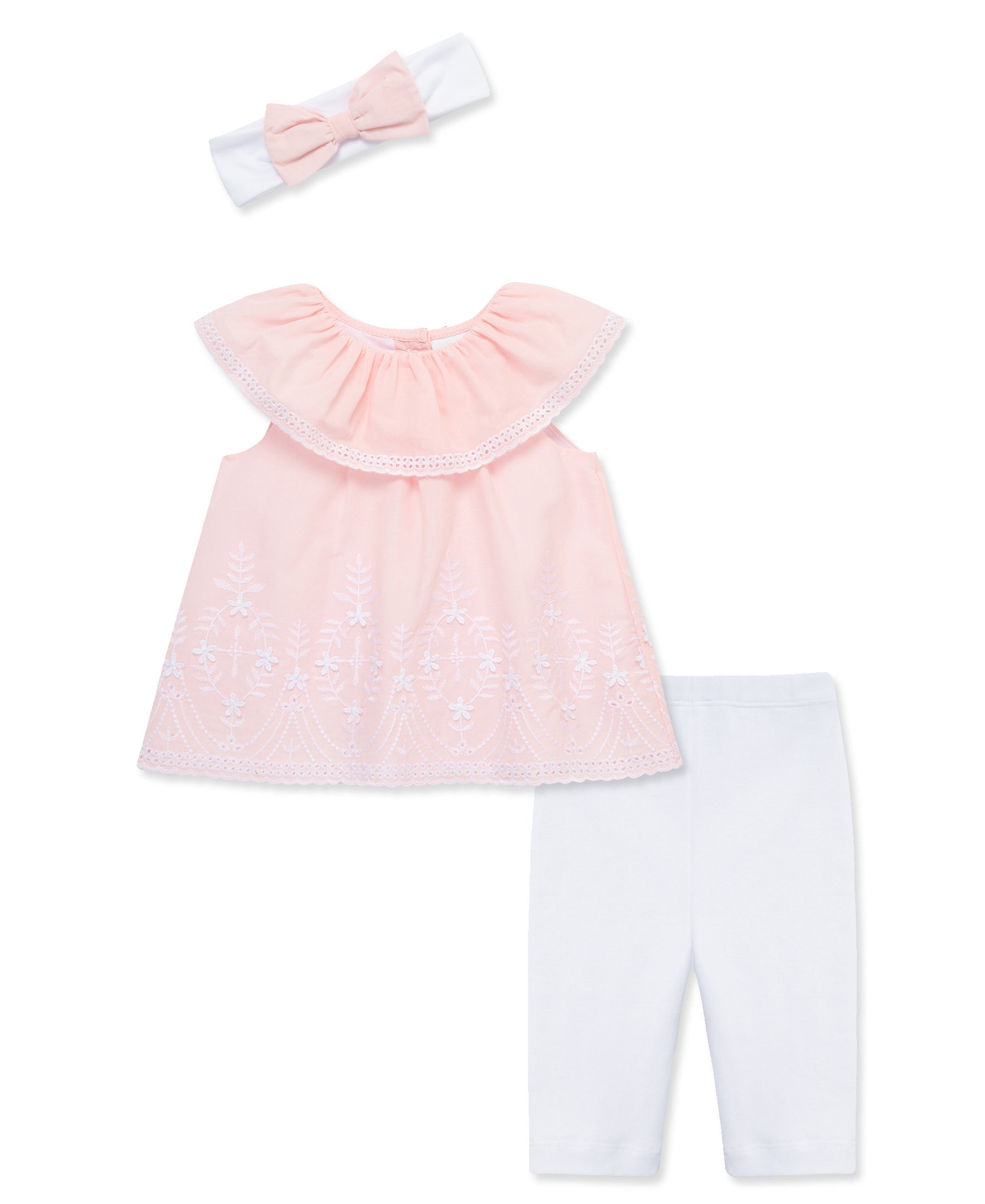 Pink Eyelet Woven Tunic Set (12M-24M) - Little Me