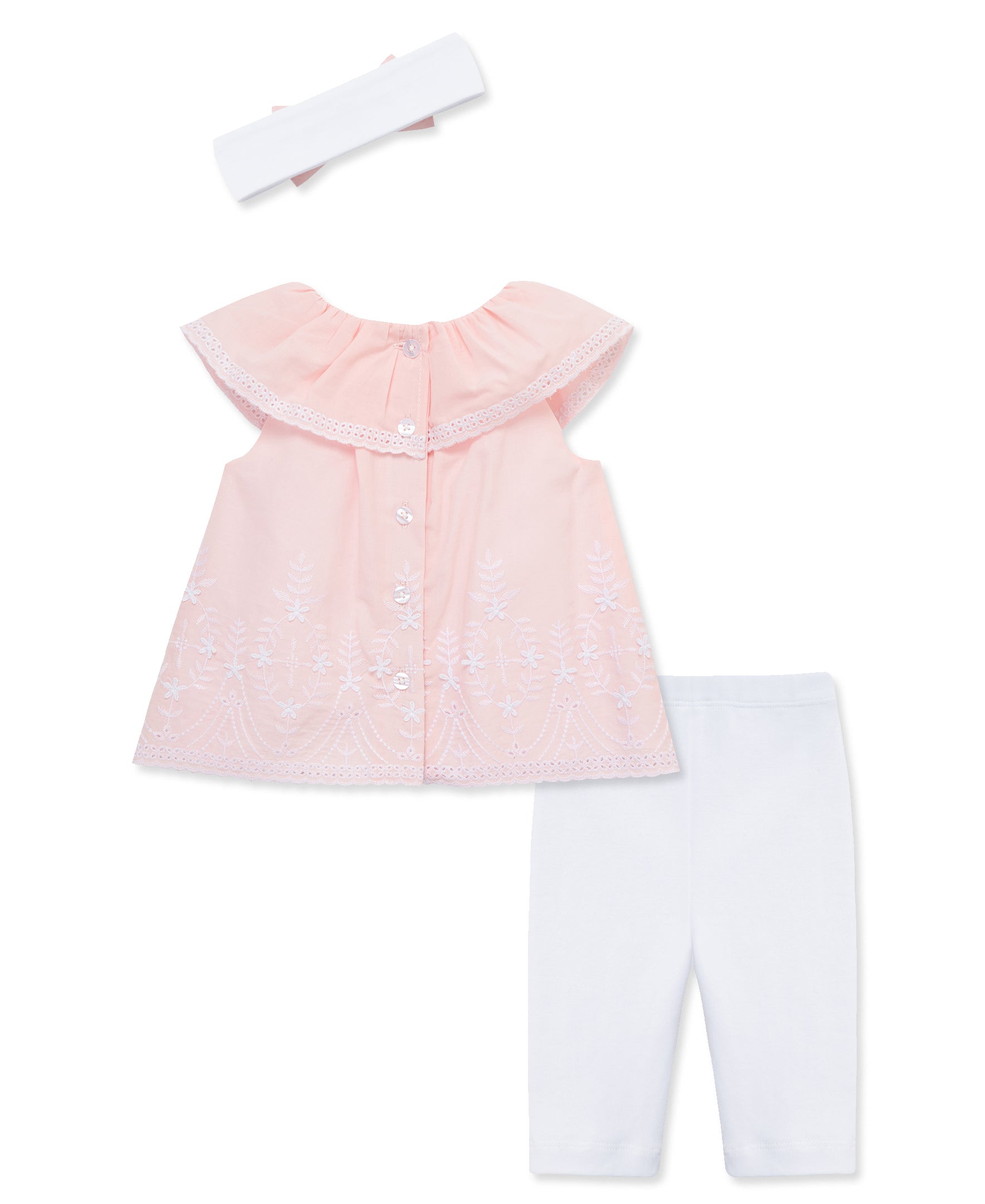 Pink Eyelet Woven Tunic Set (12M-24M) - Little Me