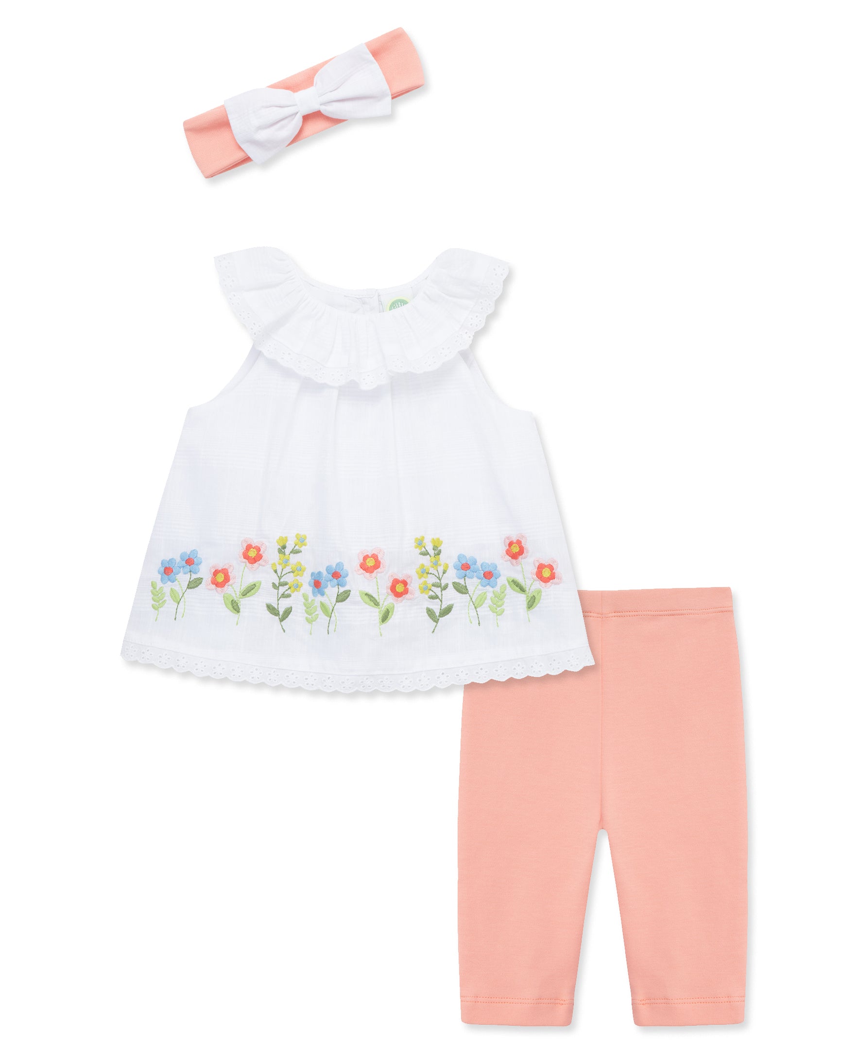 Floral Border Woven Tunic Set (12M-24M) - Little Me