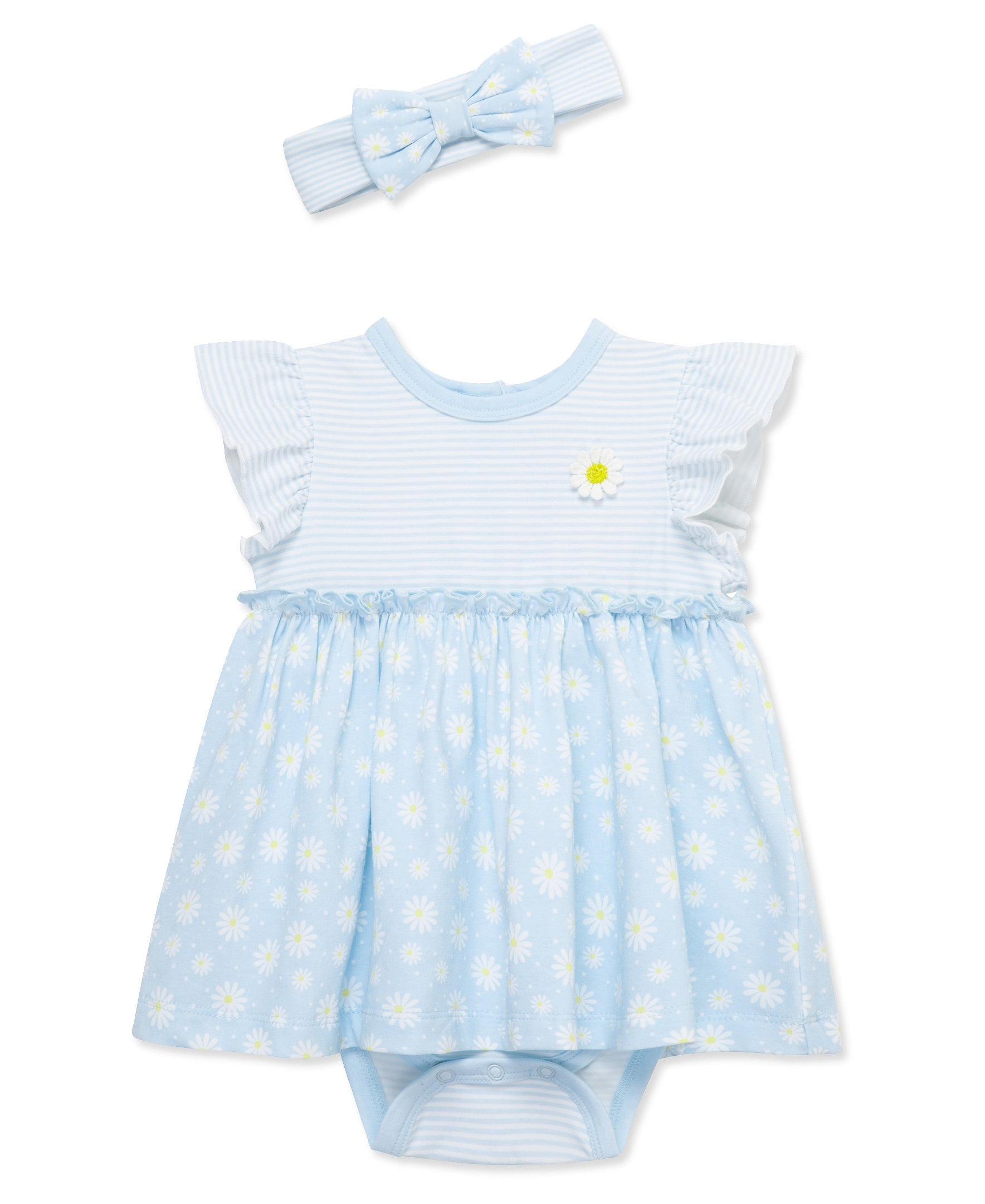 Daisies Bodysuit Dress & Headband Set - Little Me