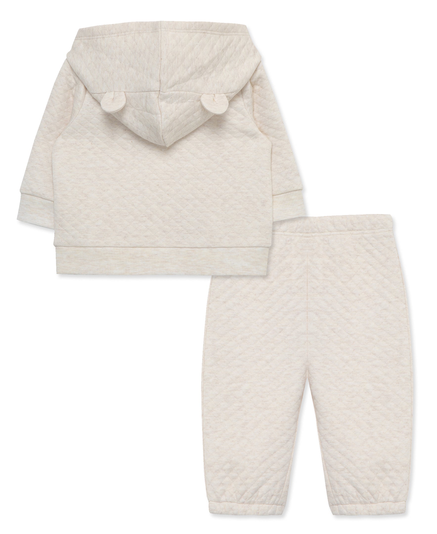 Oatmeal Quilted Hoodie Set - Little Me