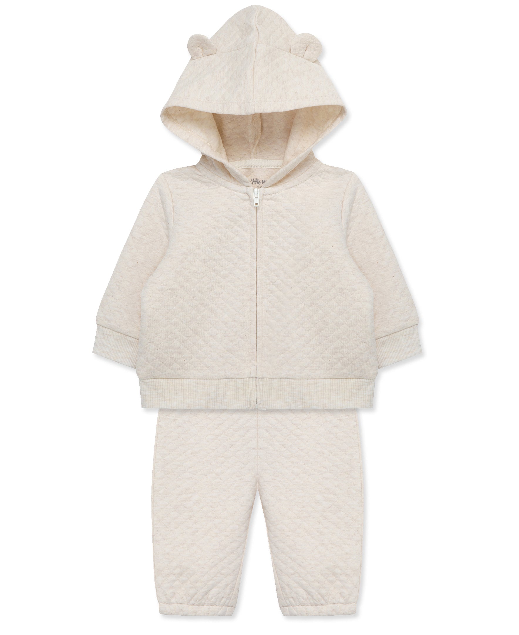 Oatmeal Quilted Hoodie Set - Little Me