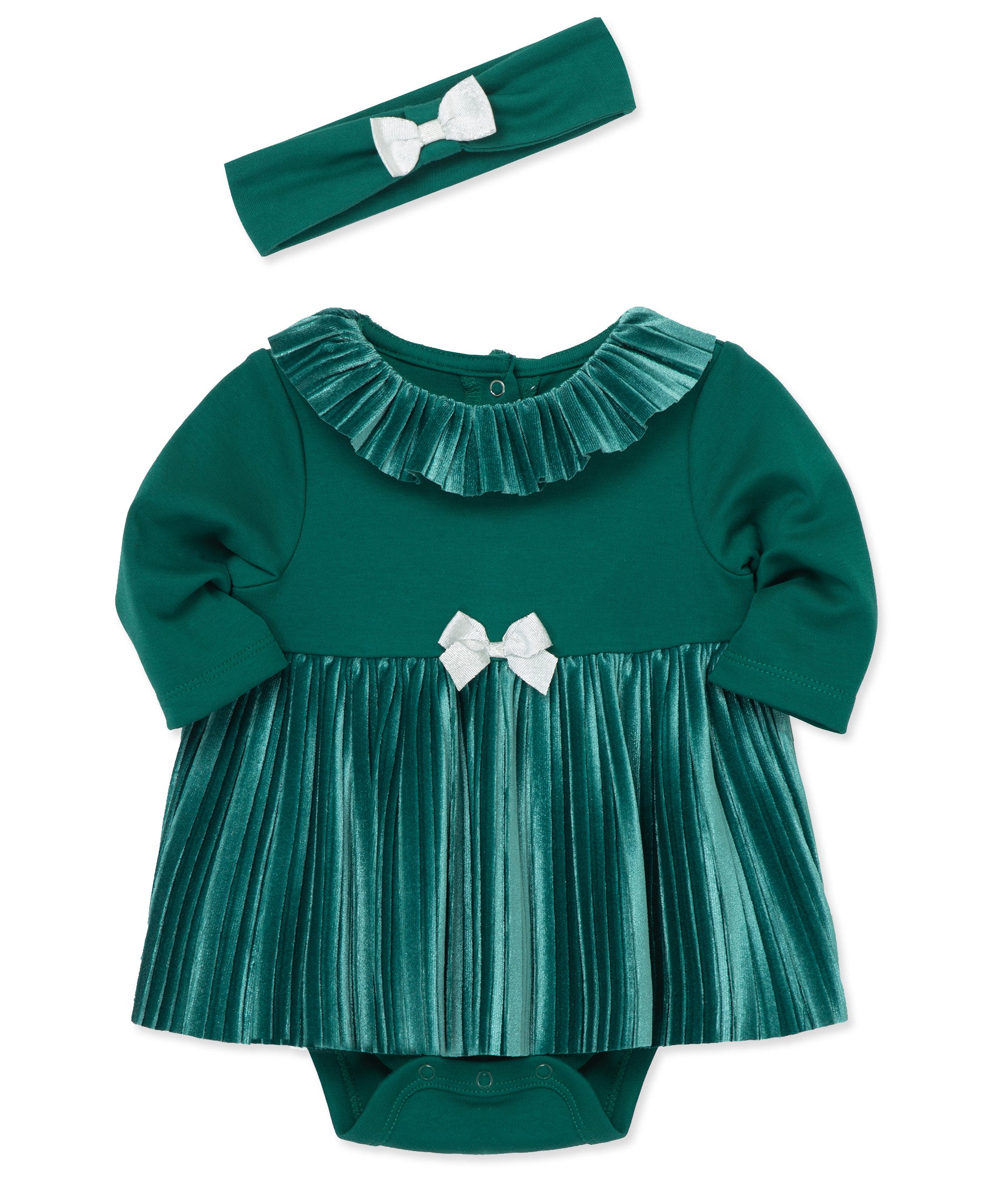 Festive Velour Bodysuit Dress Set - Little Me