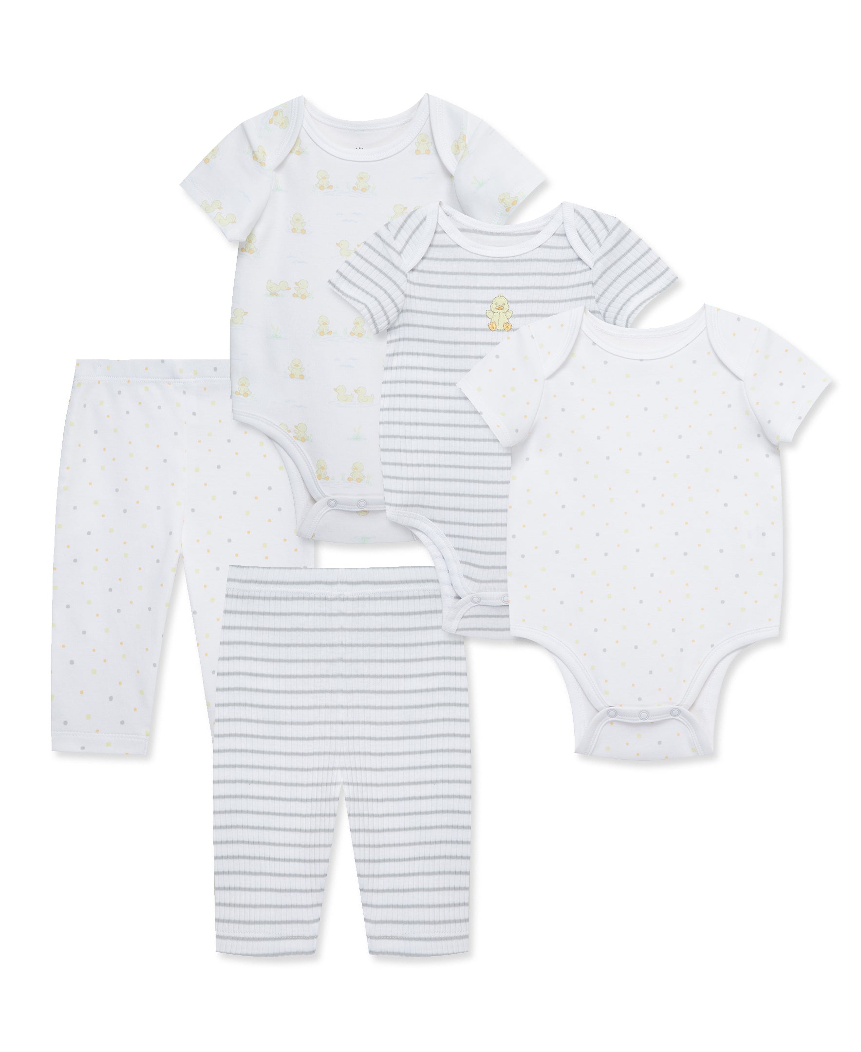 Splashy Ducks 5-Piece Bodysuit & Pant Set