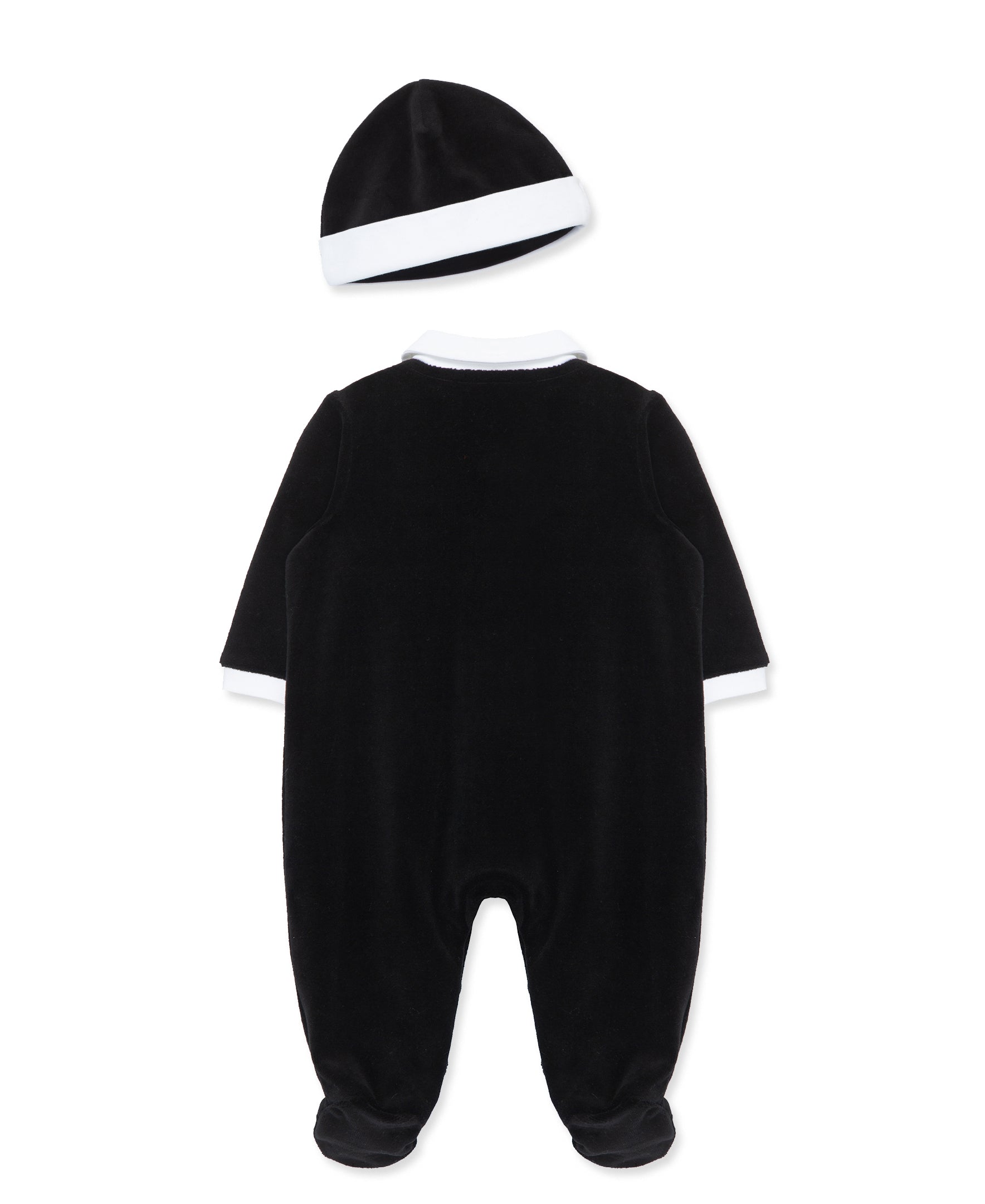 Merry Times Tuxedo Velour Footie & Hat - Little Me