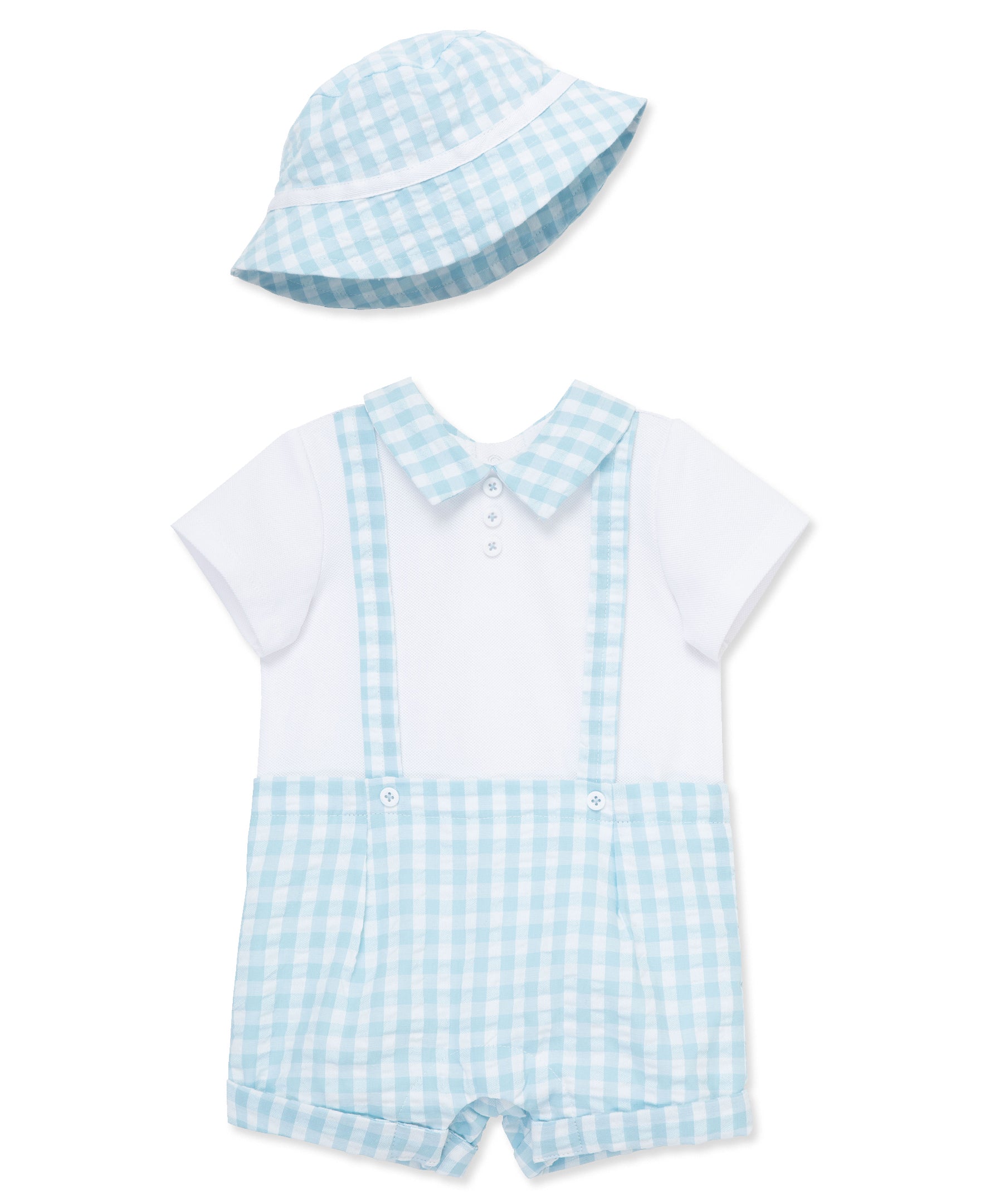 Check Romper & Hat - Little Me