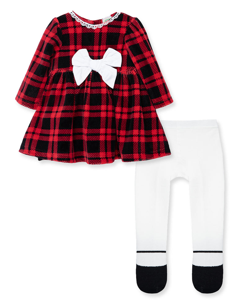 Plaid Dress Set & Tights - Little Me