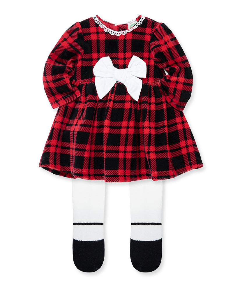 Plaid Dress Set & Tights - Little Me