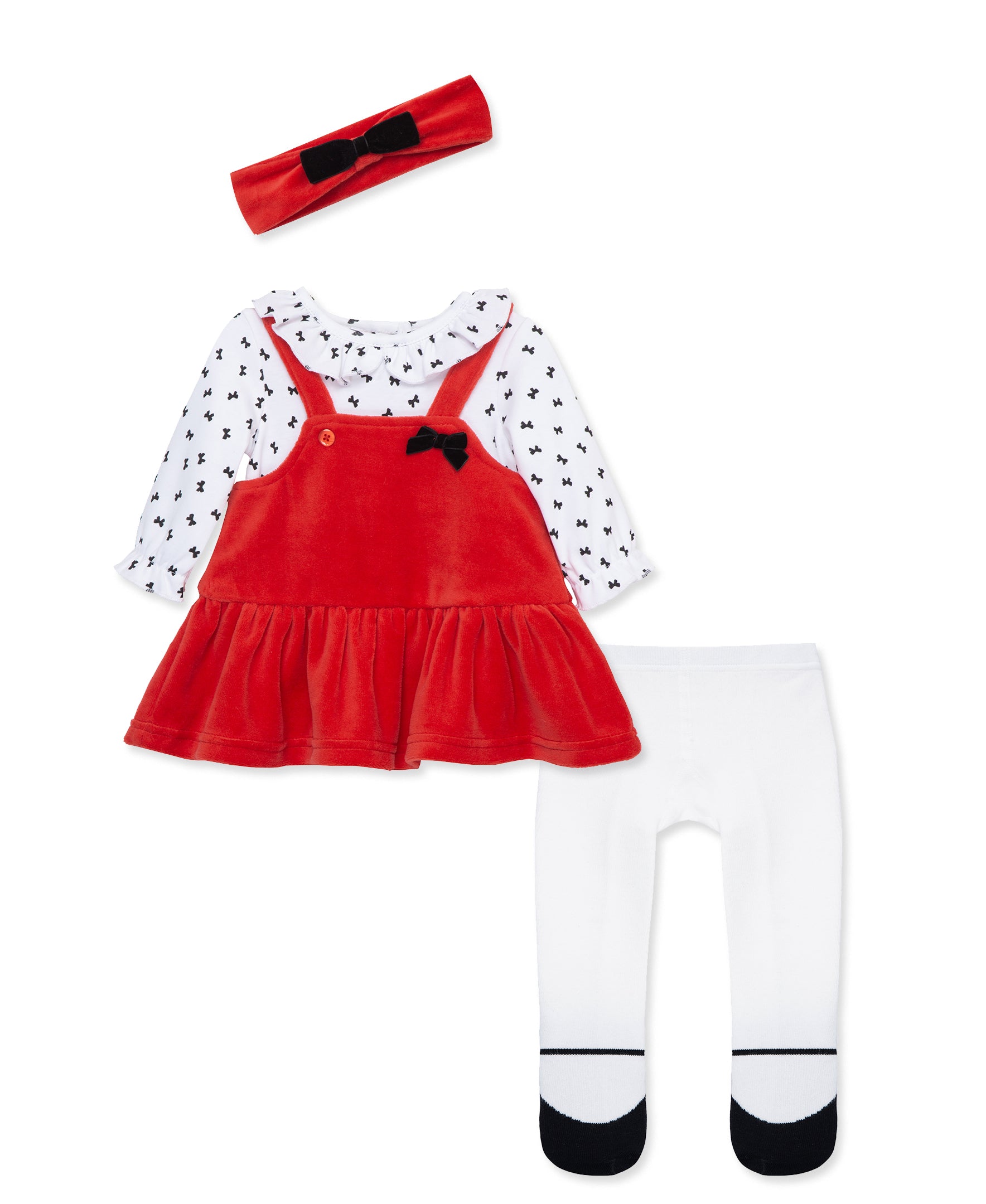 Festive Bows Velour Dress Set - Little Me