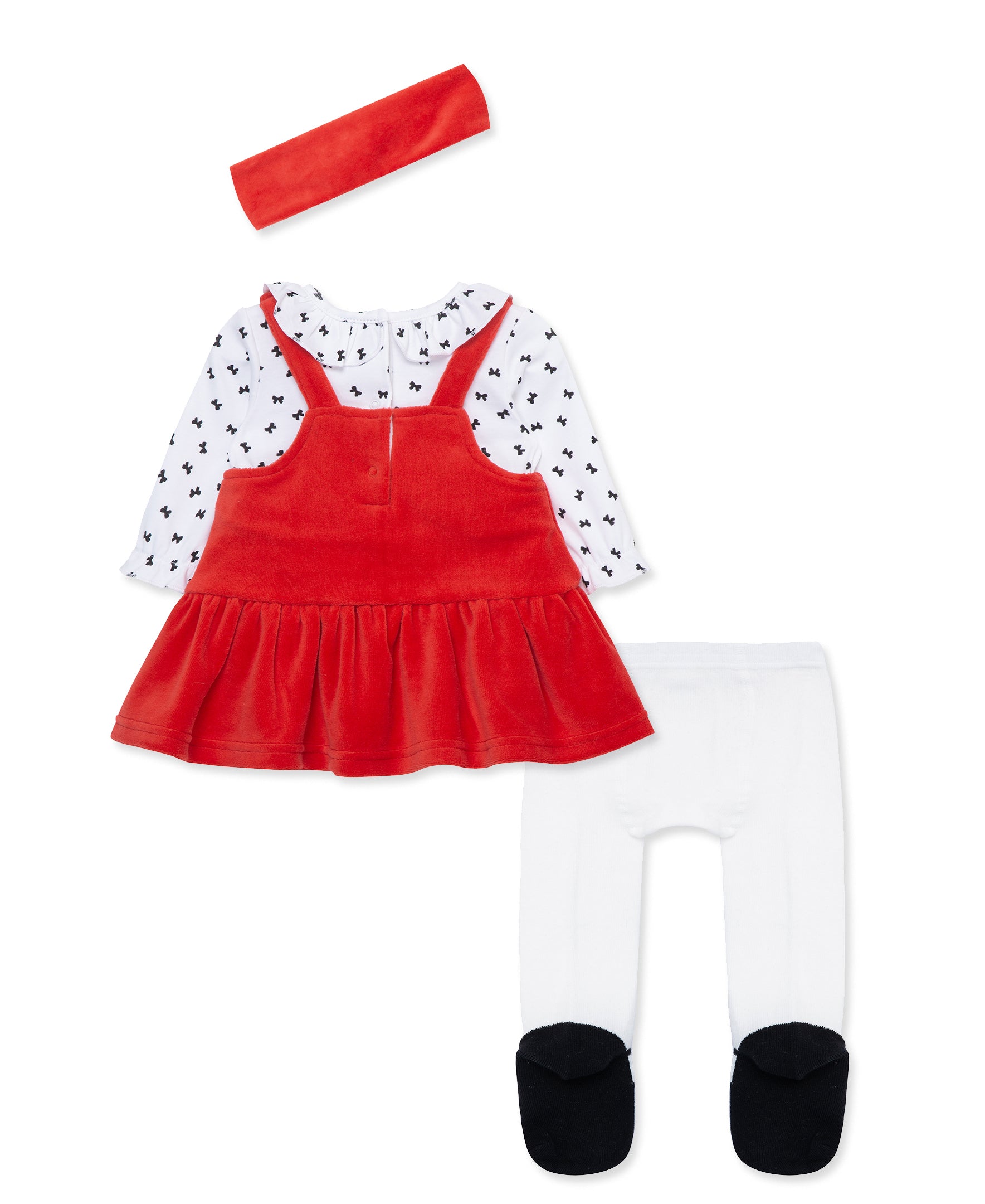 Festive Bows Velour Dress Set - Little Me