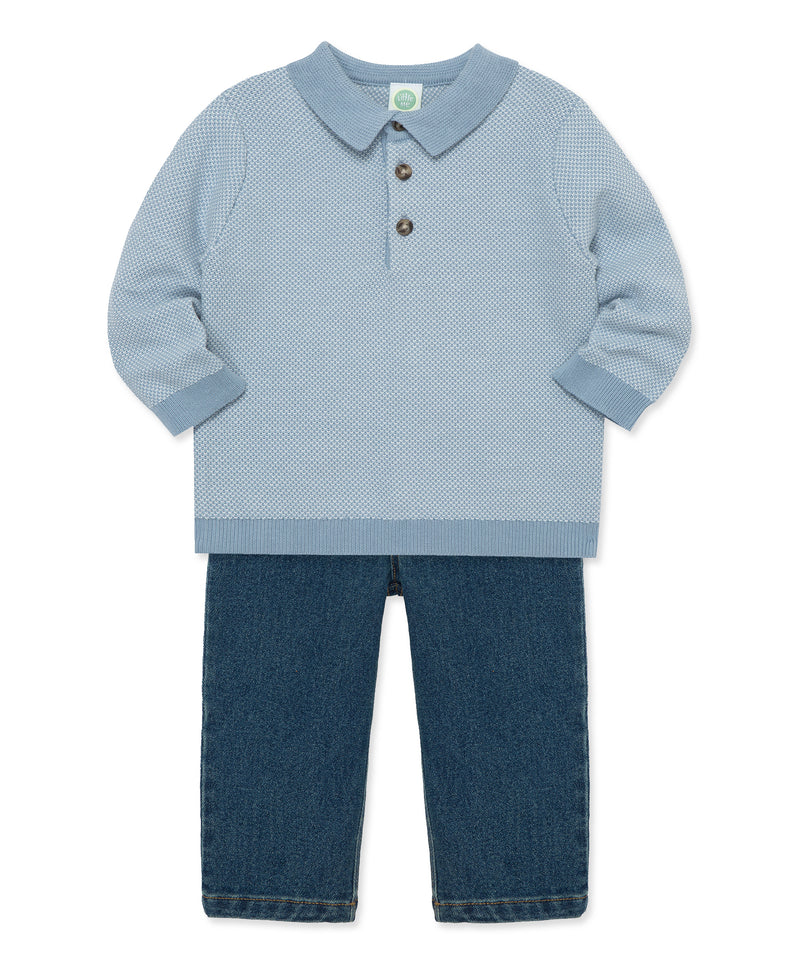 Birds Eye Knit Polo Set (12M-24M) - Little Me