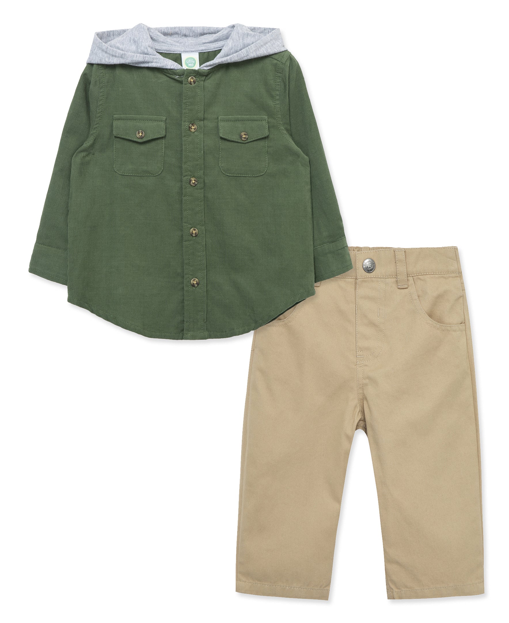 Green Woven Pant Set (2T-4T) - Little Me