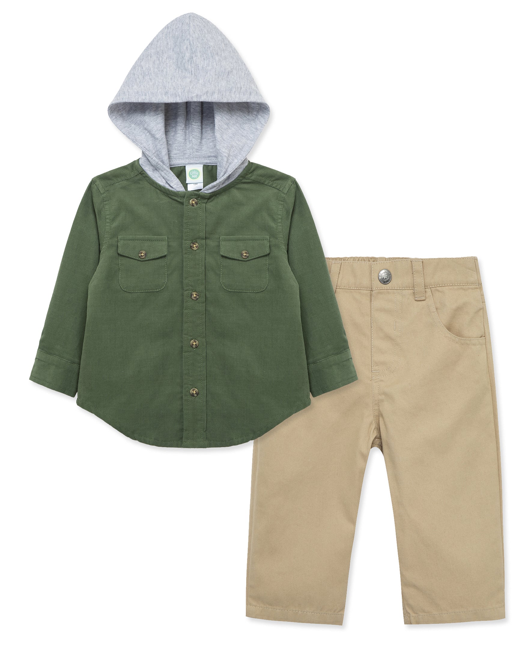 Green Woven Pant Set (2T-4T) - Little Me