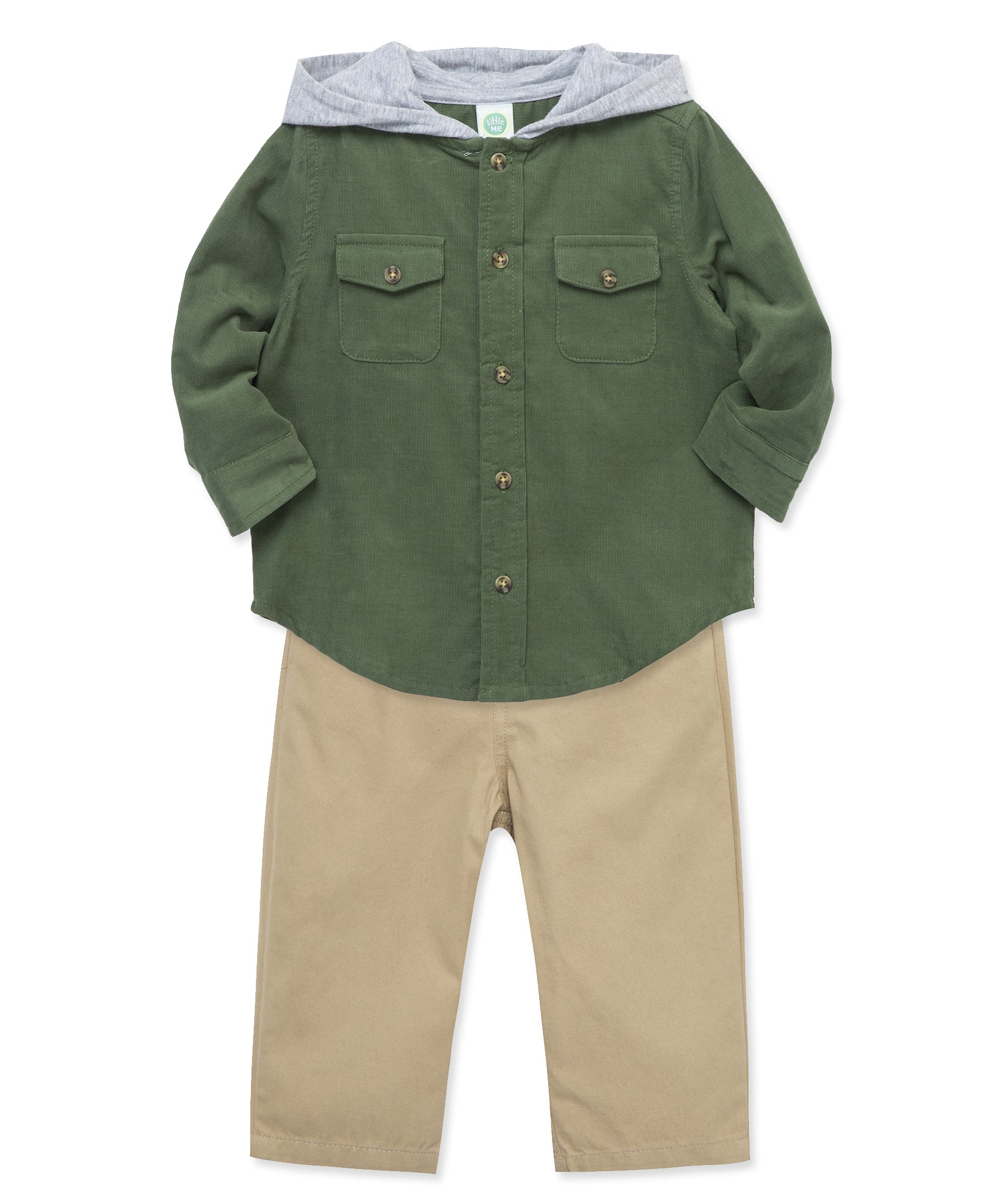 Green Woven Pant Set (2T-4T) - Little Me