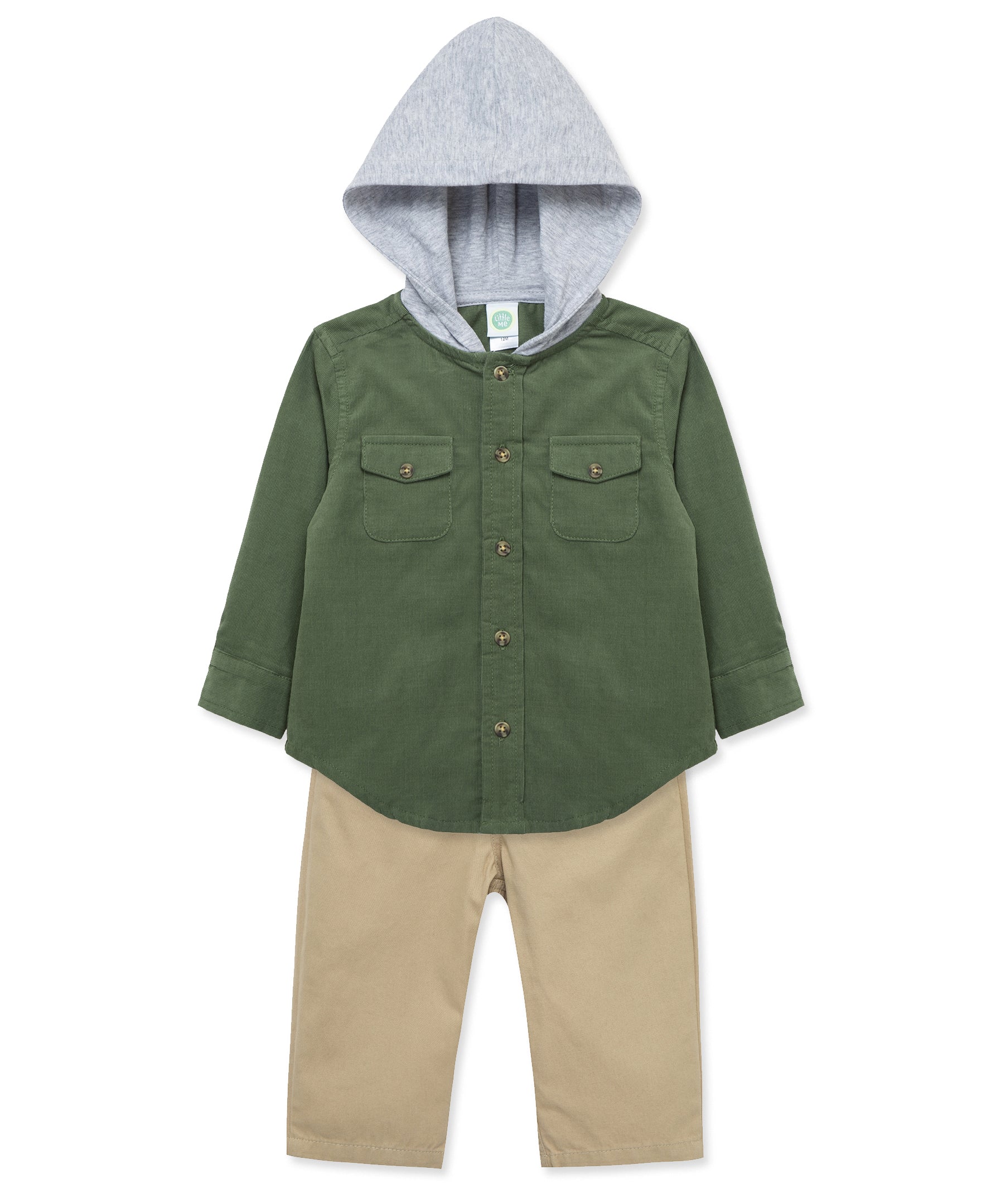 Green Woven Pant Set (2T-4T) - Little Me