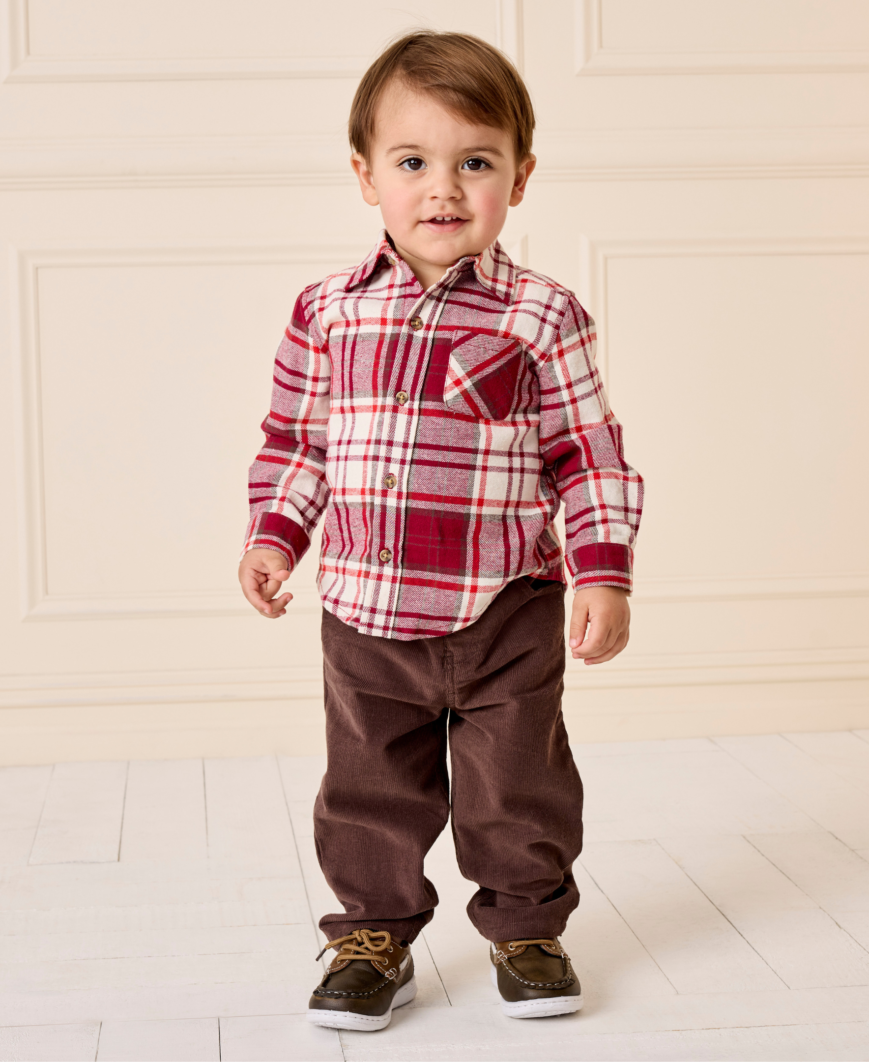 Red Plaid Woven Pant Set (2T-4T) - Little Me