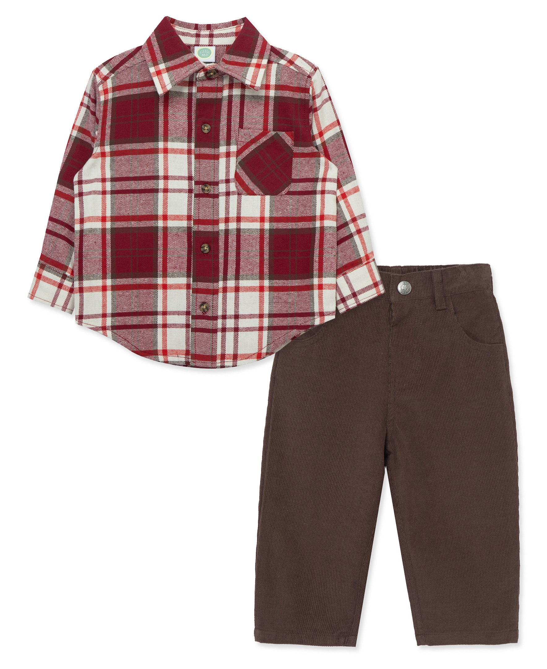 Red Plaid Woven Pant Set (12M-24M) - Little Me