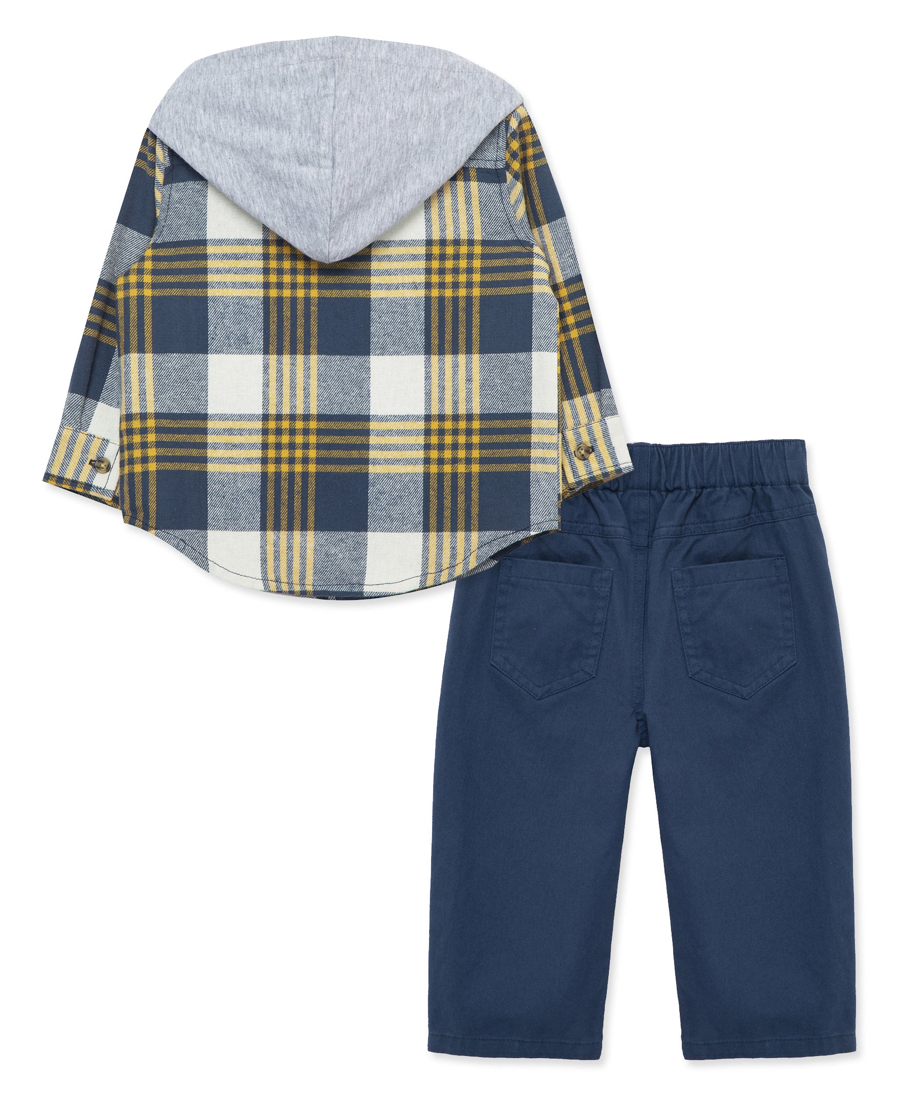 Navy Plaid Woven Pant Set (12M-24M) - Little Me