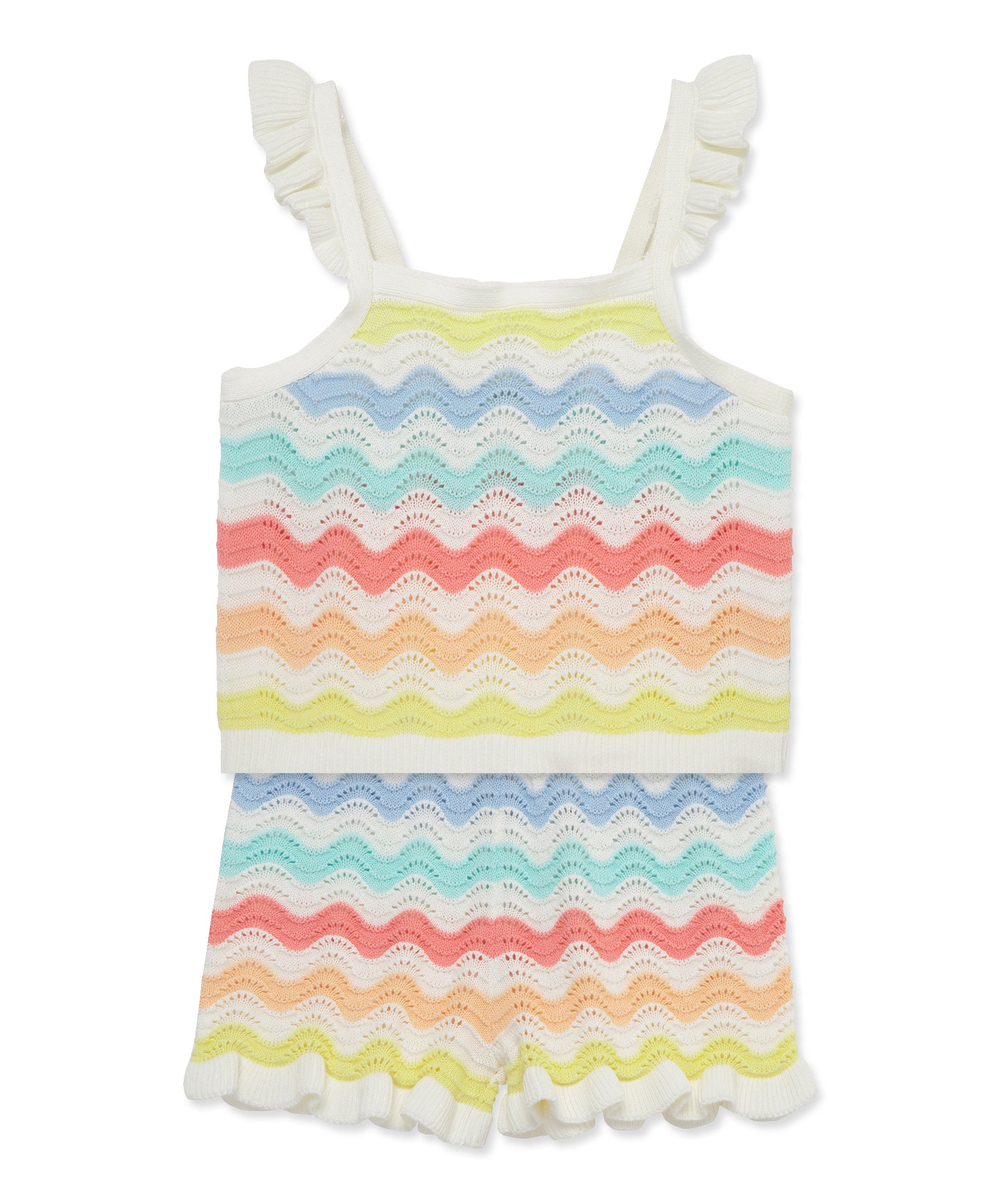 Wavy Pointelle Knit Short Set (2T-4T) - Little Me